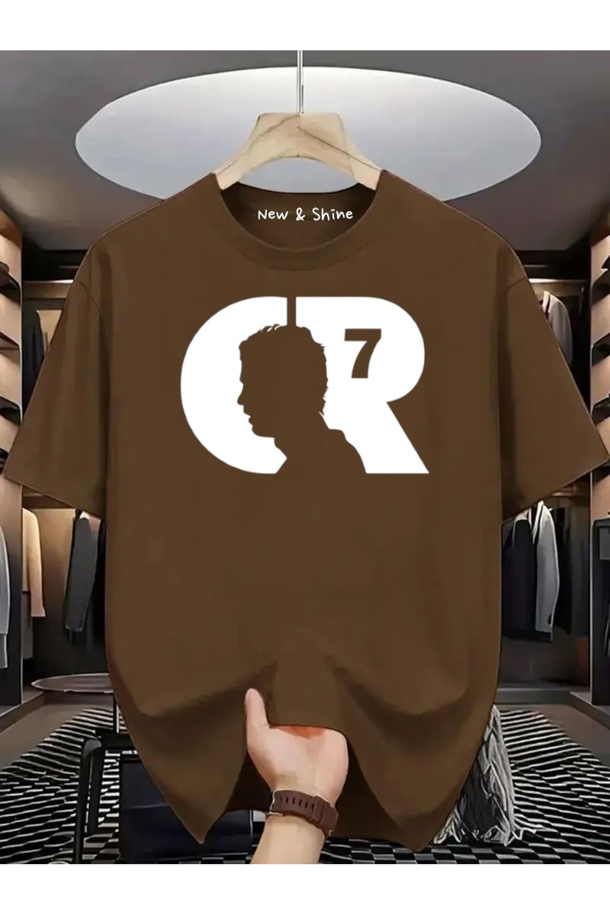 New Shine CR BEYAZ Baskılı Oversize T-Shirt