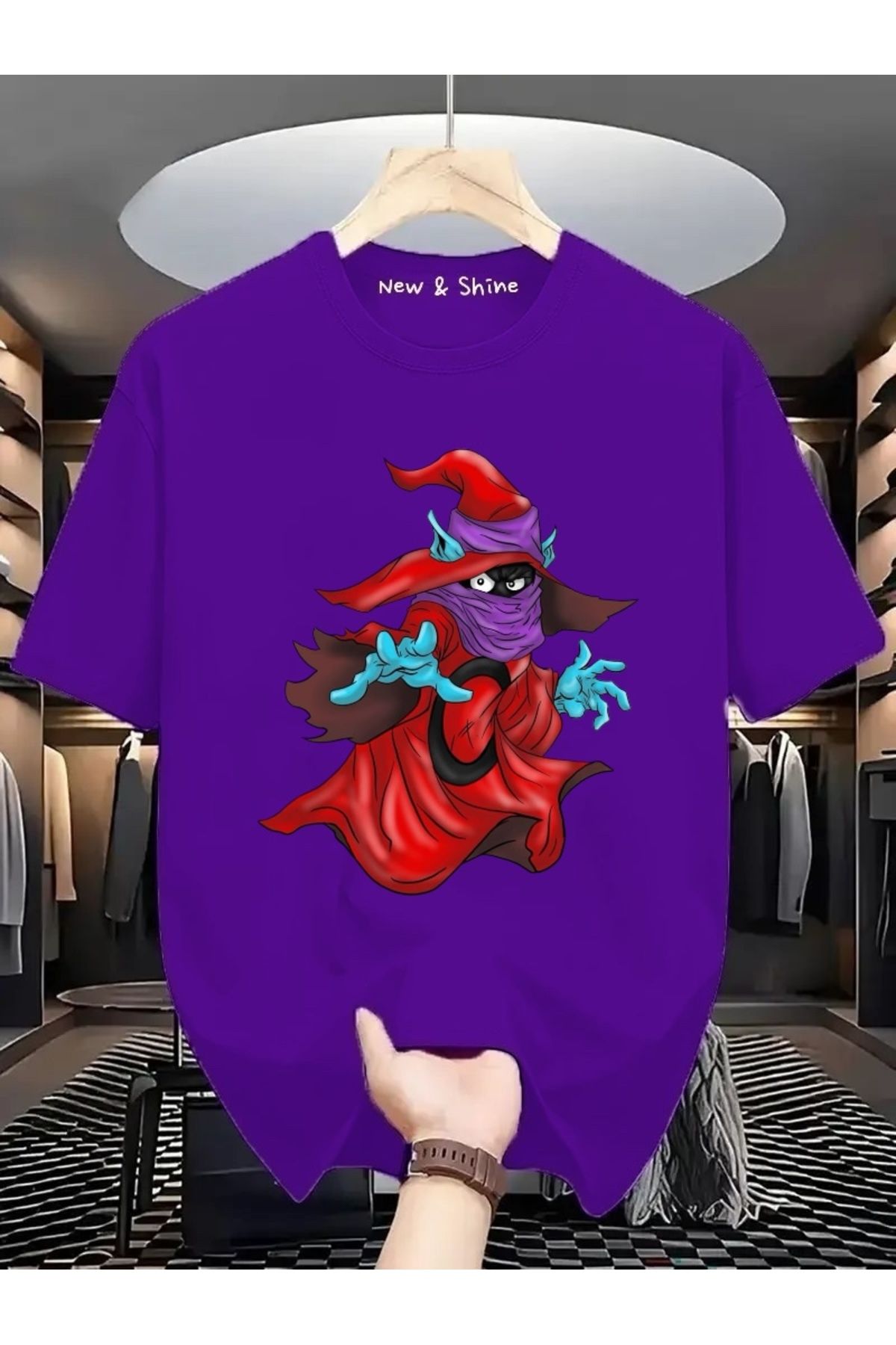 New Shine Kanvas Büyücü Baskılı Oversize T-Shirt