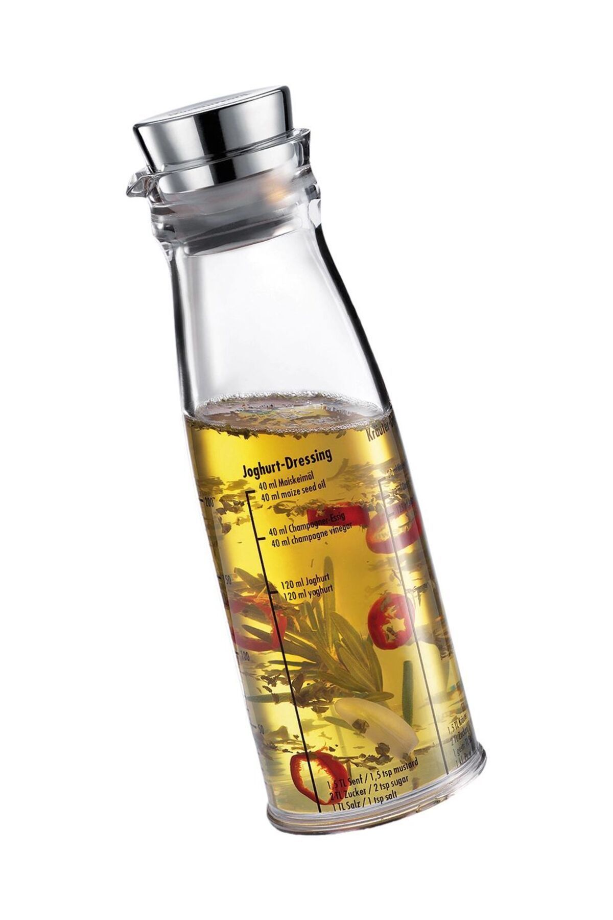Kuchenprofi Dressing Shaker 250 ml, Ölçekli, Paslanmaz Çelik Kapaklı Sos Karıştırıcı, Yağdanlık