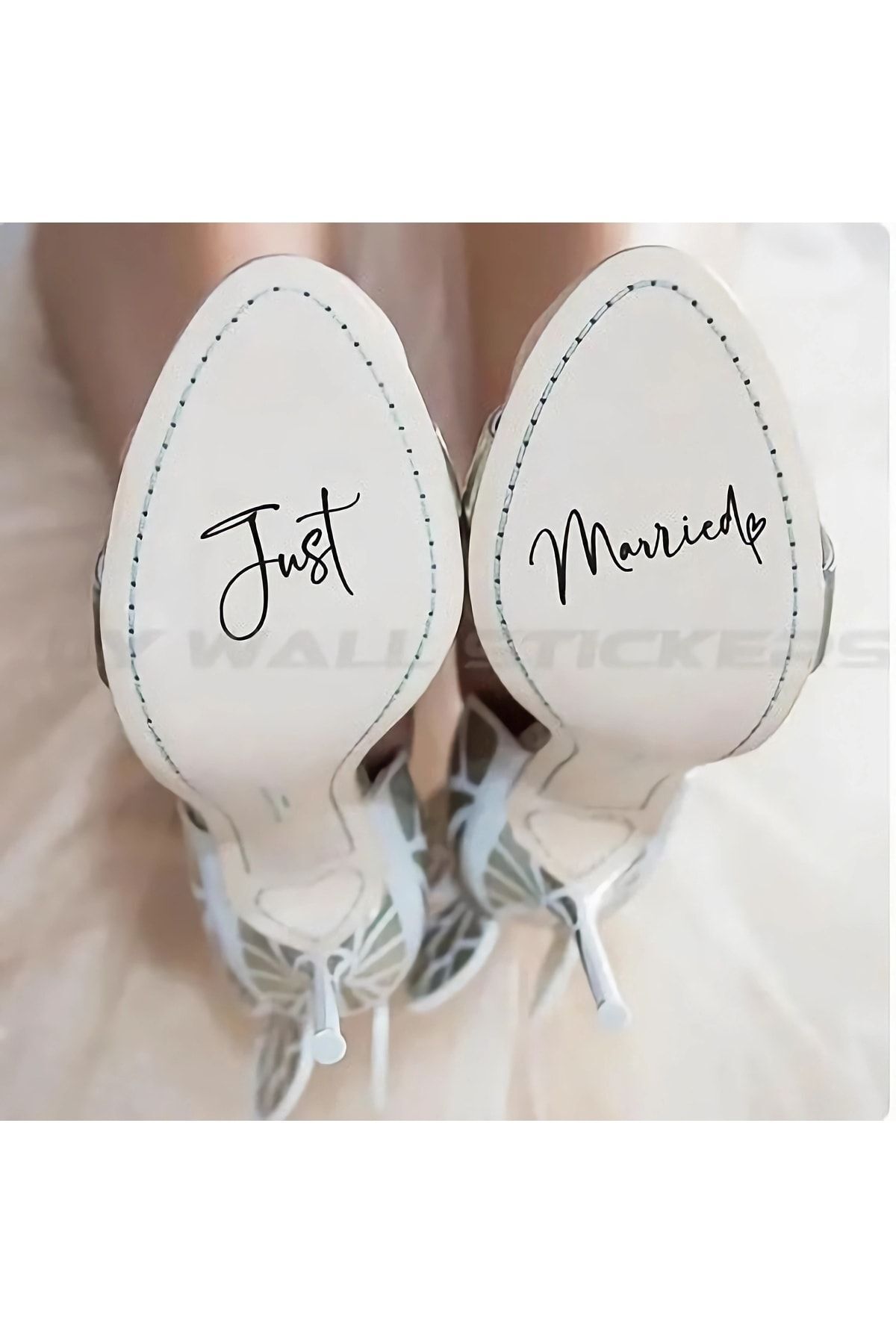 ÖZGÜL REKLAM Just Married Gelin Ayakkabısı Stickerı / Ayakkabı Altına Sticker