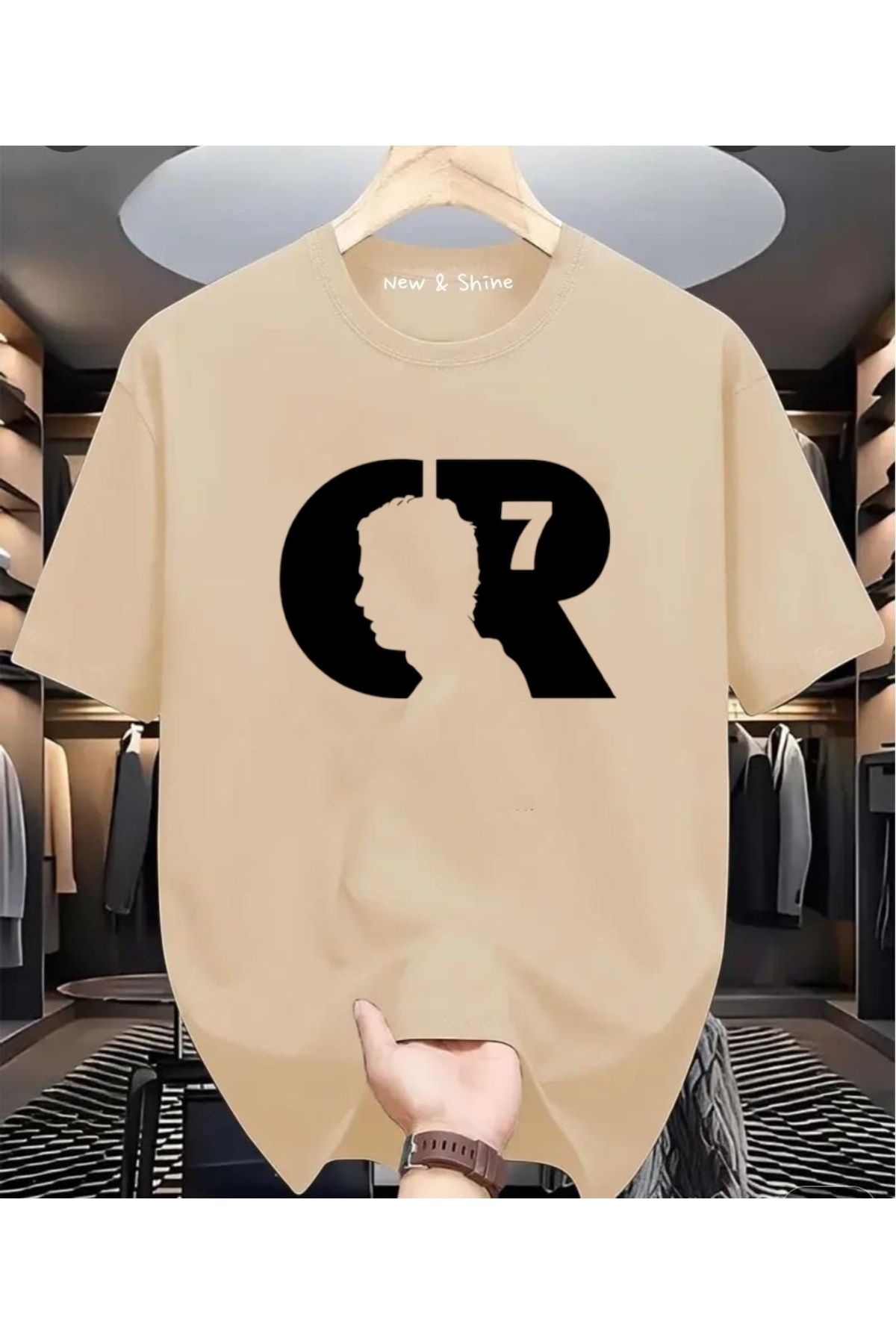 New Shine CR SİYAH Baskılı Oversize T-Shirt