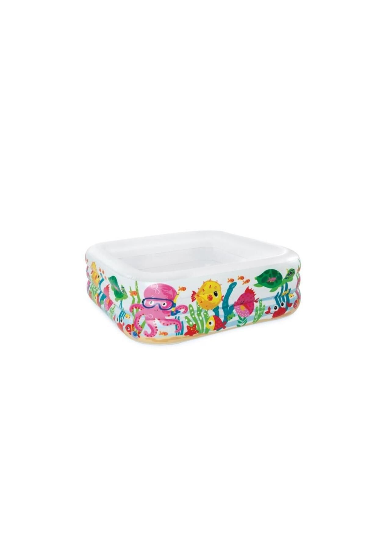 NW NessiWorld Nessiworld IH57471 Intex Akvaryum Desenli Kare Havuz 159x159x50cm