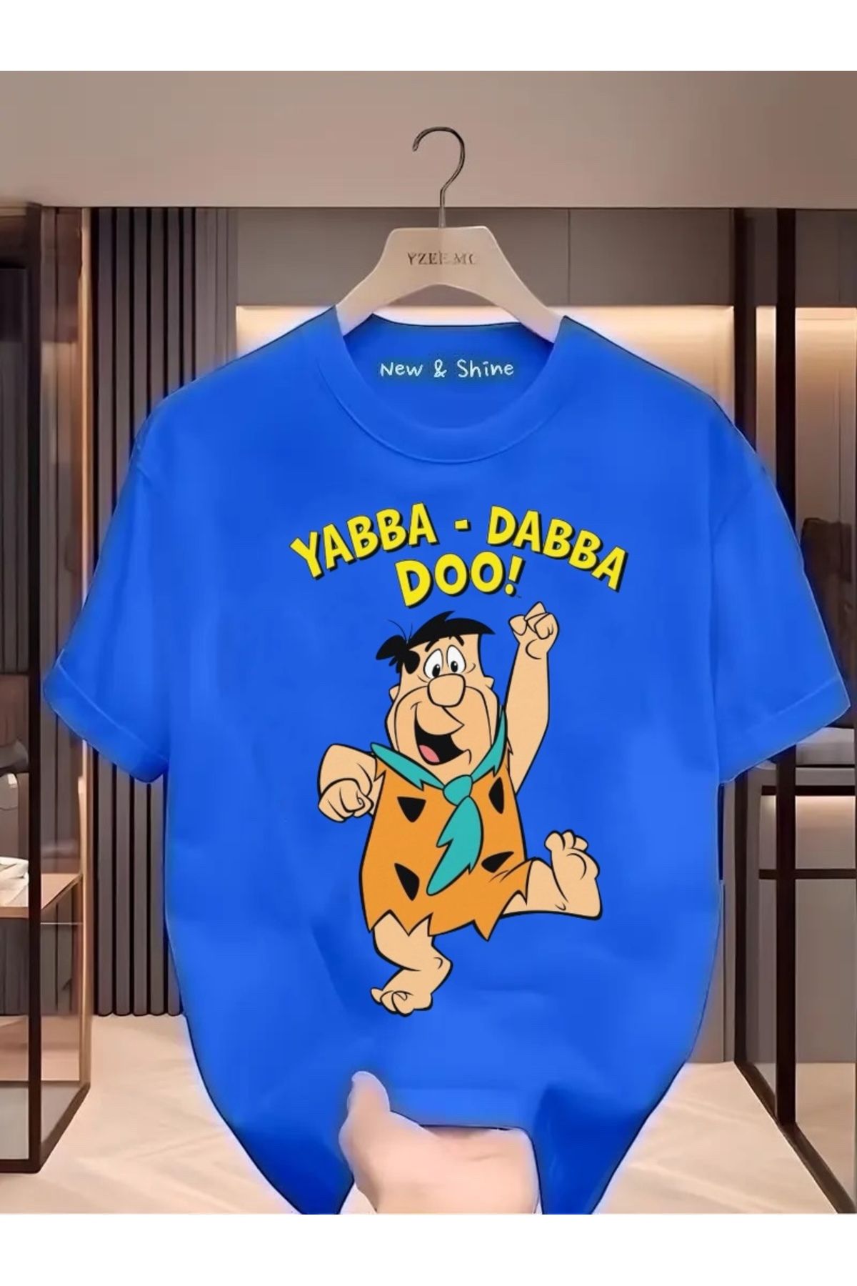 New Shine Yabba Dabba Doo Baskılı Oversize T-Shirt