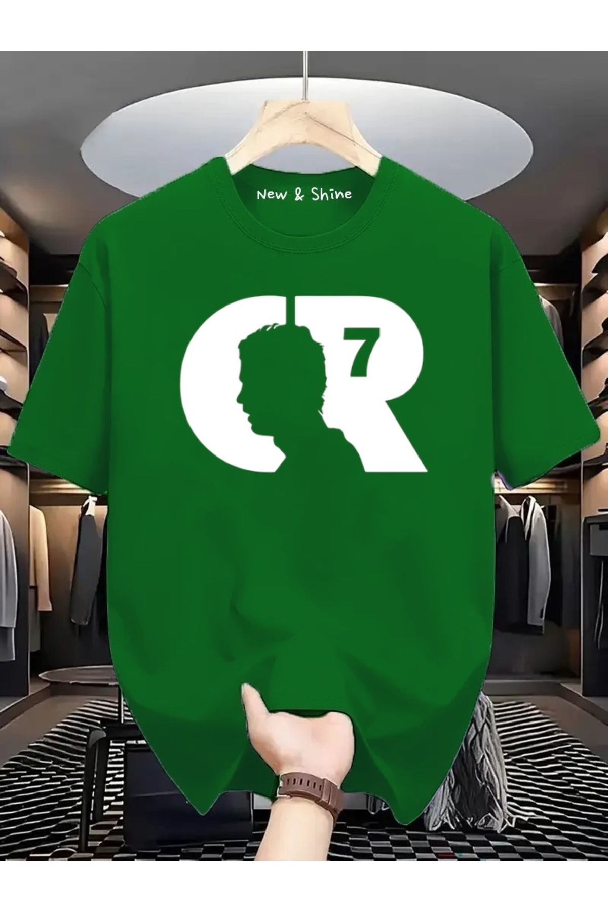 New Shine CR BEYAZ Baskılı Oversize T-Shirt