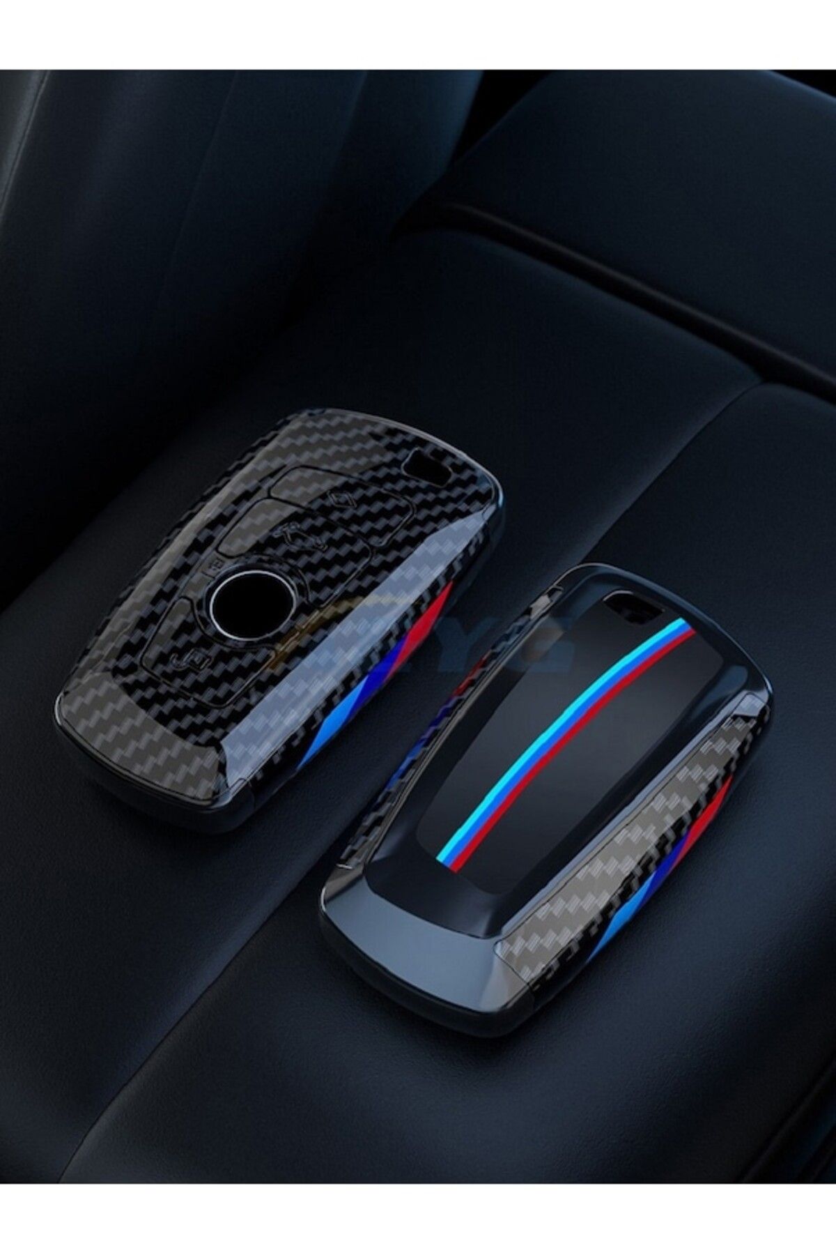 İthal Bmw F10 F30 F22 F01 F32 F33 F36 Uyumlu Anahtarlık Siyah Karbon Şık Tasarım Kumanda Kabı