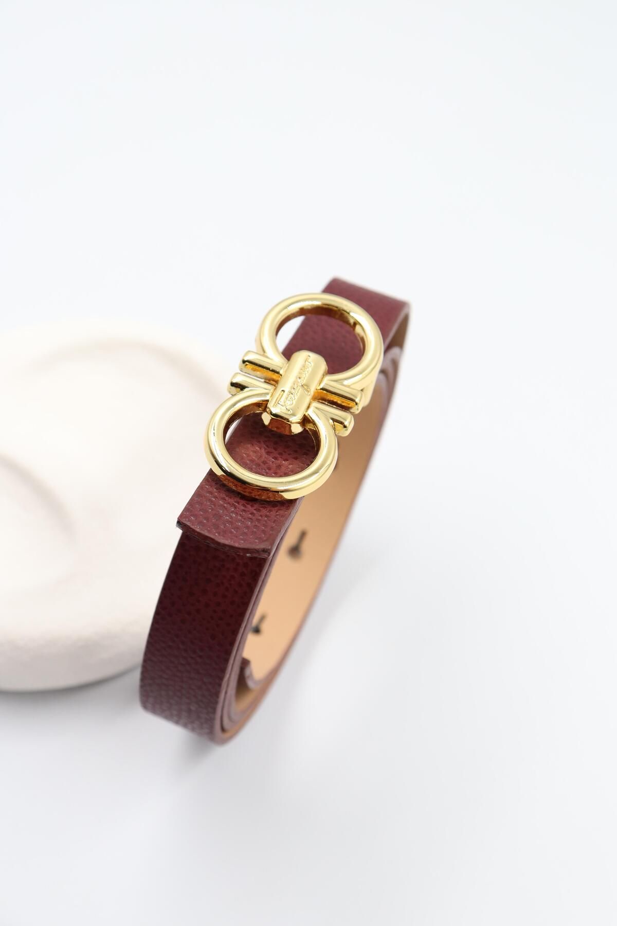 BY CANSU ACCESSORİES Tavilo Deri Kemer Bordo