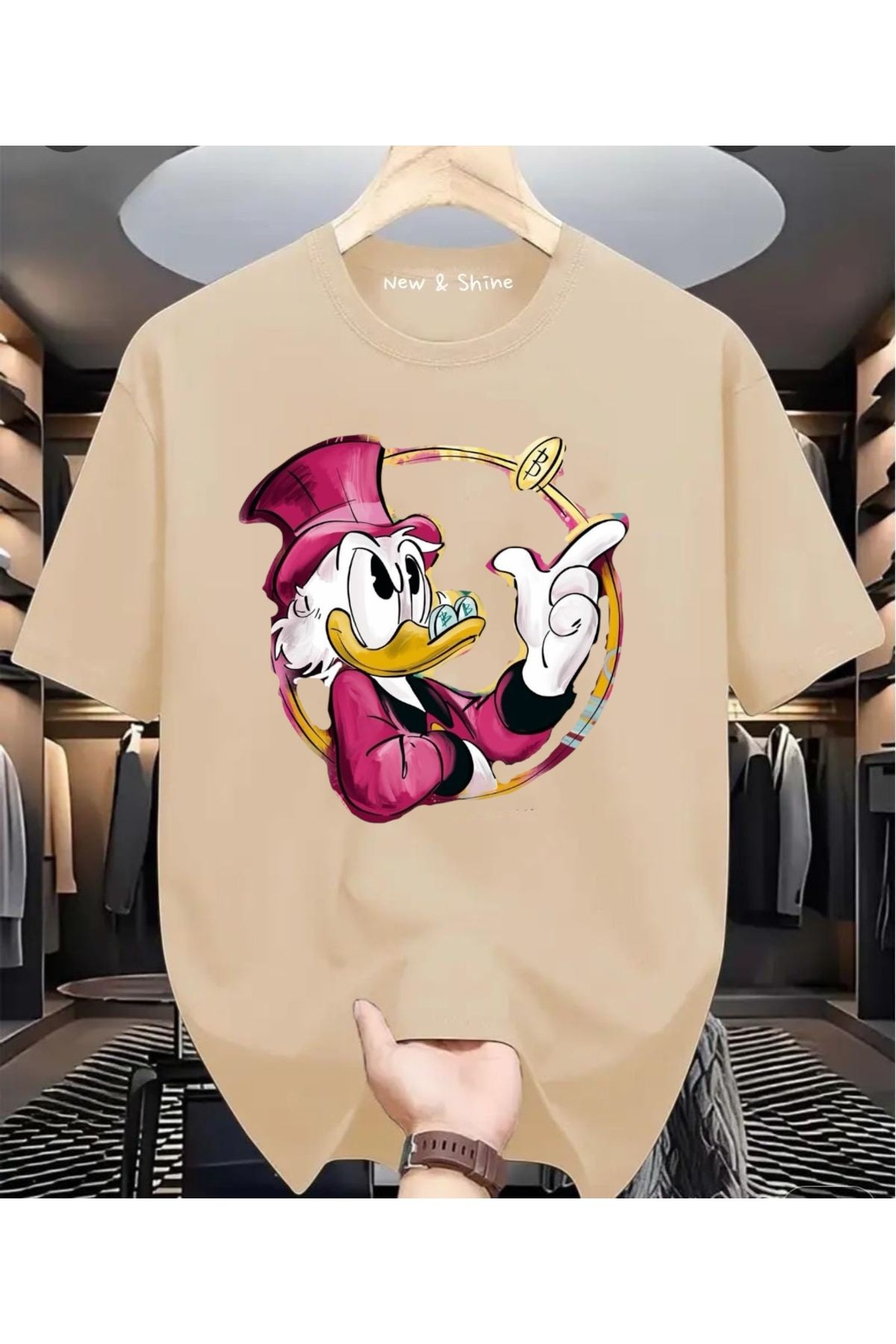 New Shine Donald Duck Baskılı Oversize T-Shirt