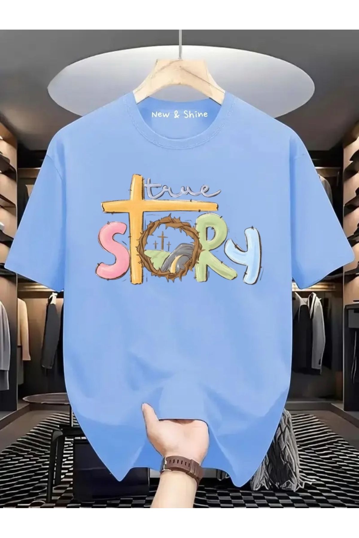 New Shine Time Story Baskılı Oversize T-Shirt