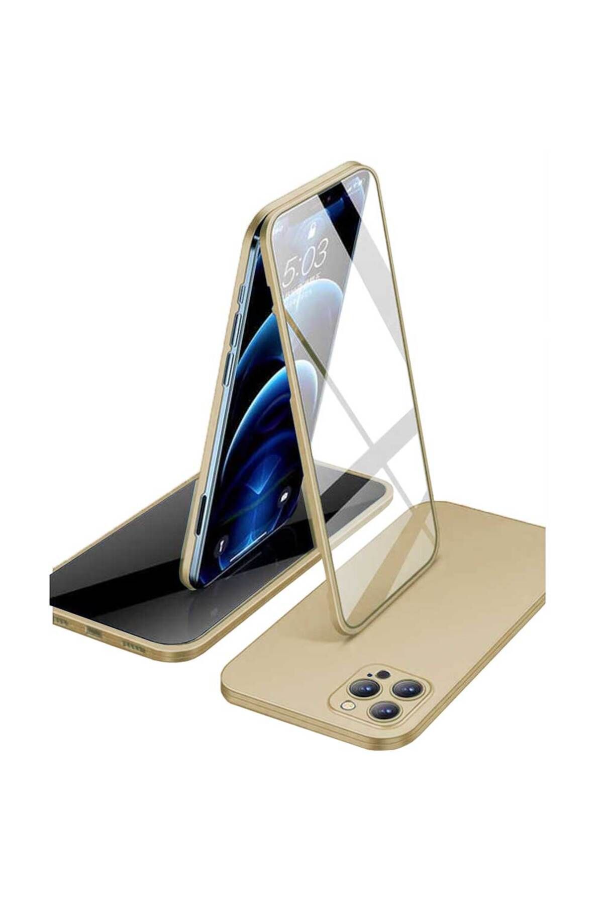 Smart Tech Apple iPhone 12 Pro Uyumlu 360 Derece Tam Kaplayan Cam Kapak Kılıf
