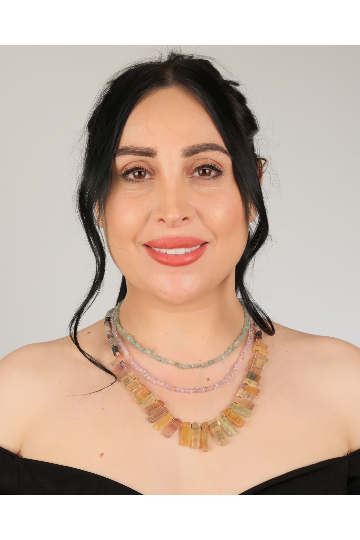 polimooi Florit & Ametist Çoklu Kolye