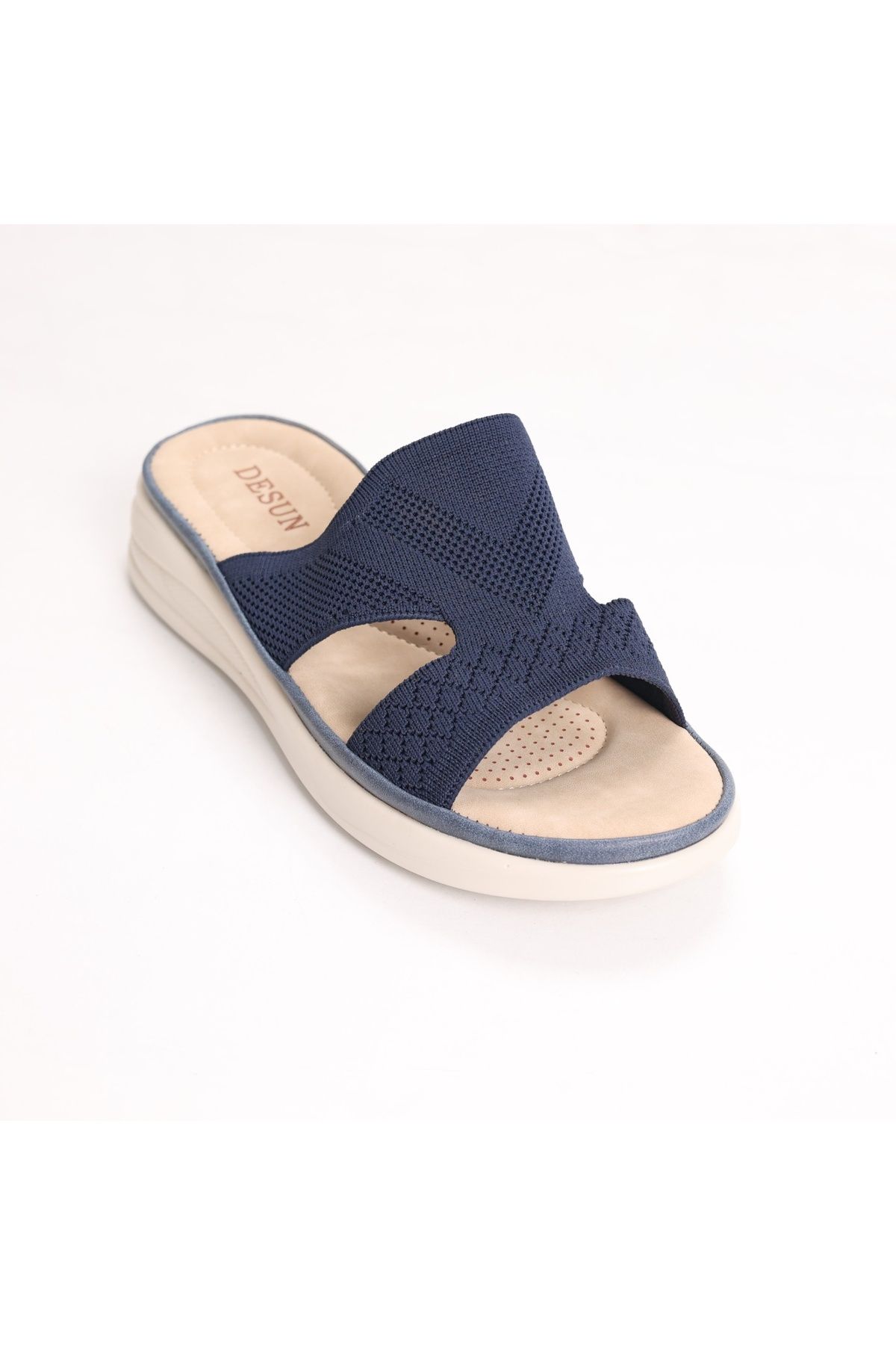 MODA STİL-Women's Navy Blue Flat Slippers Made of Textile Florina, 38 7