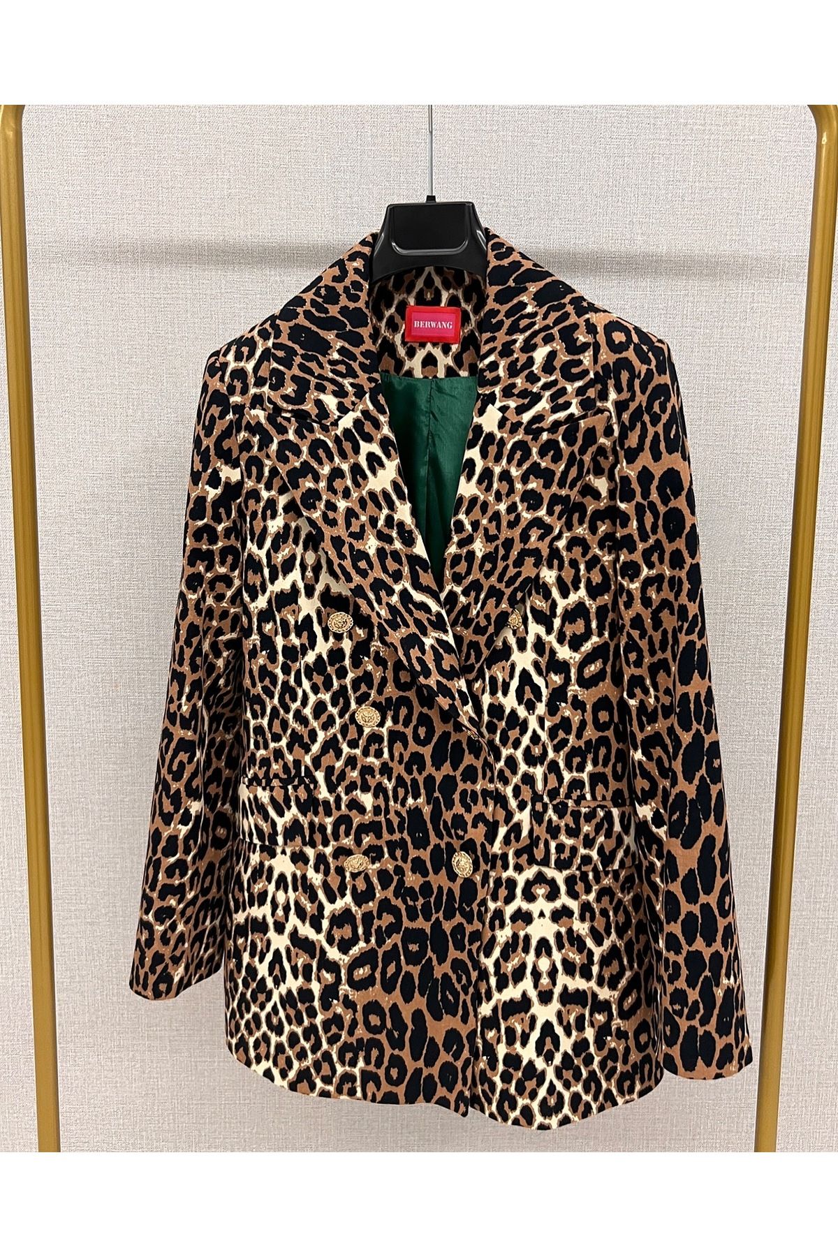 BERWANG Leopar Gabardin Blazer Ceket