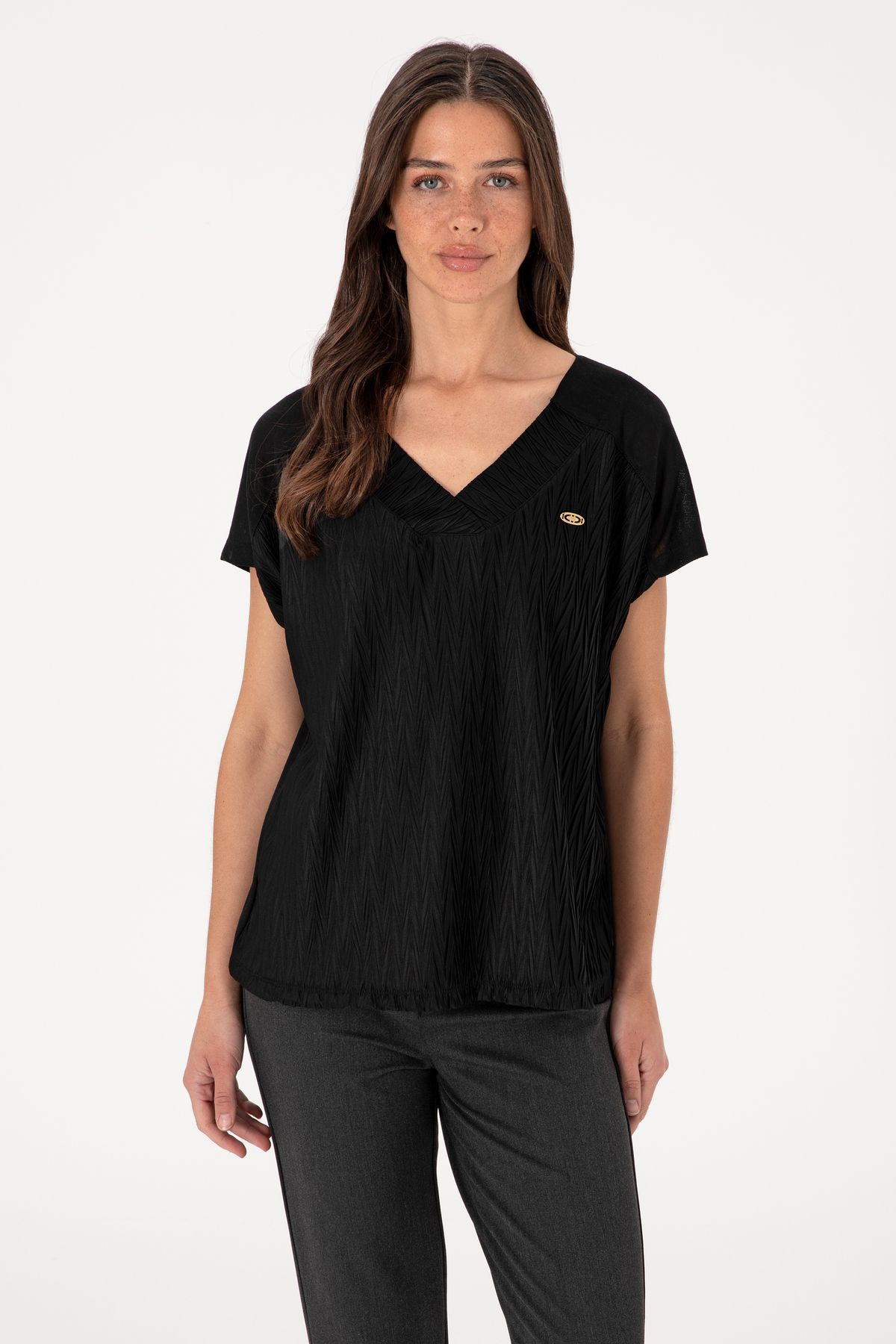 U.S. Polo Assn. Kadın Siyah Tişört 50307304-VR046