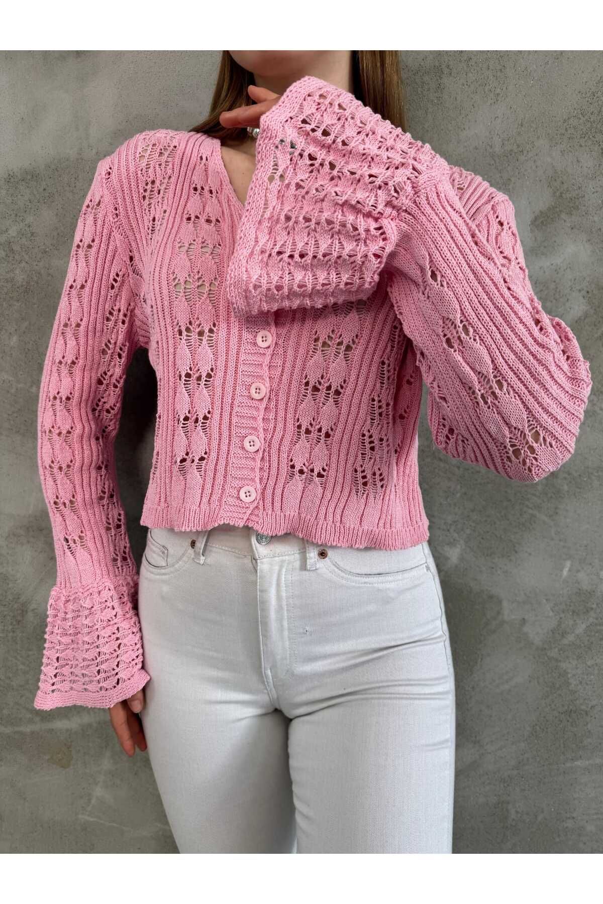 Abalı Yeni sezon triko yazlık hırka. Alhawi. Yalva model
