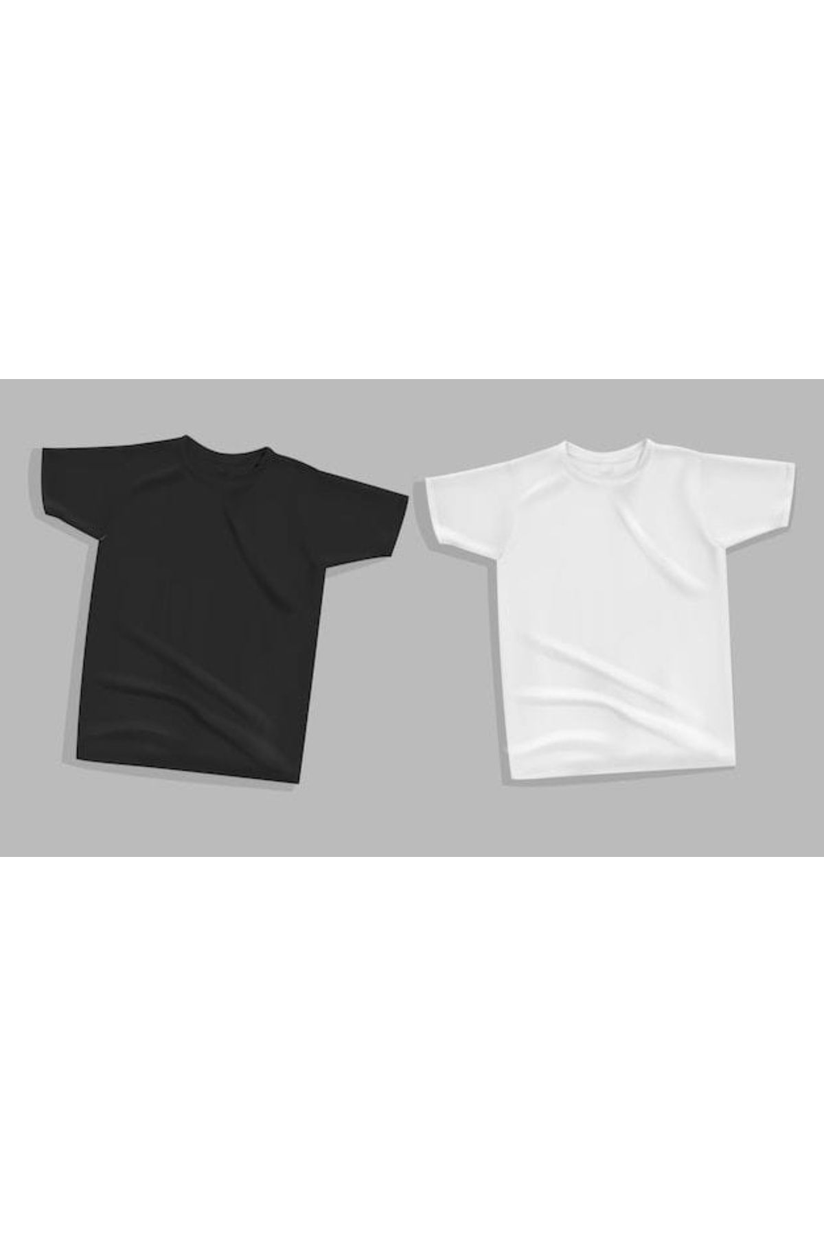 FİTGO Regular Siyah Beyaz 2'li T-Shirt