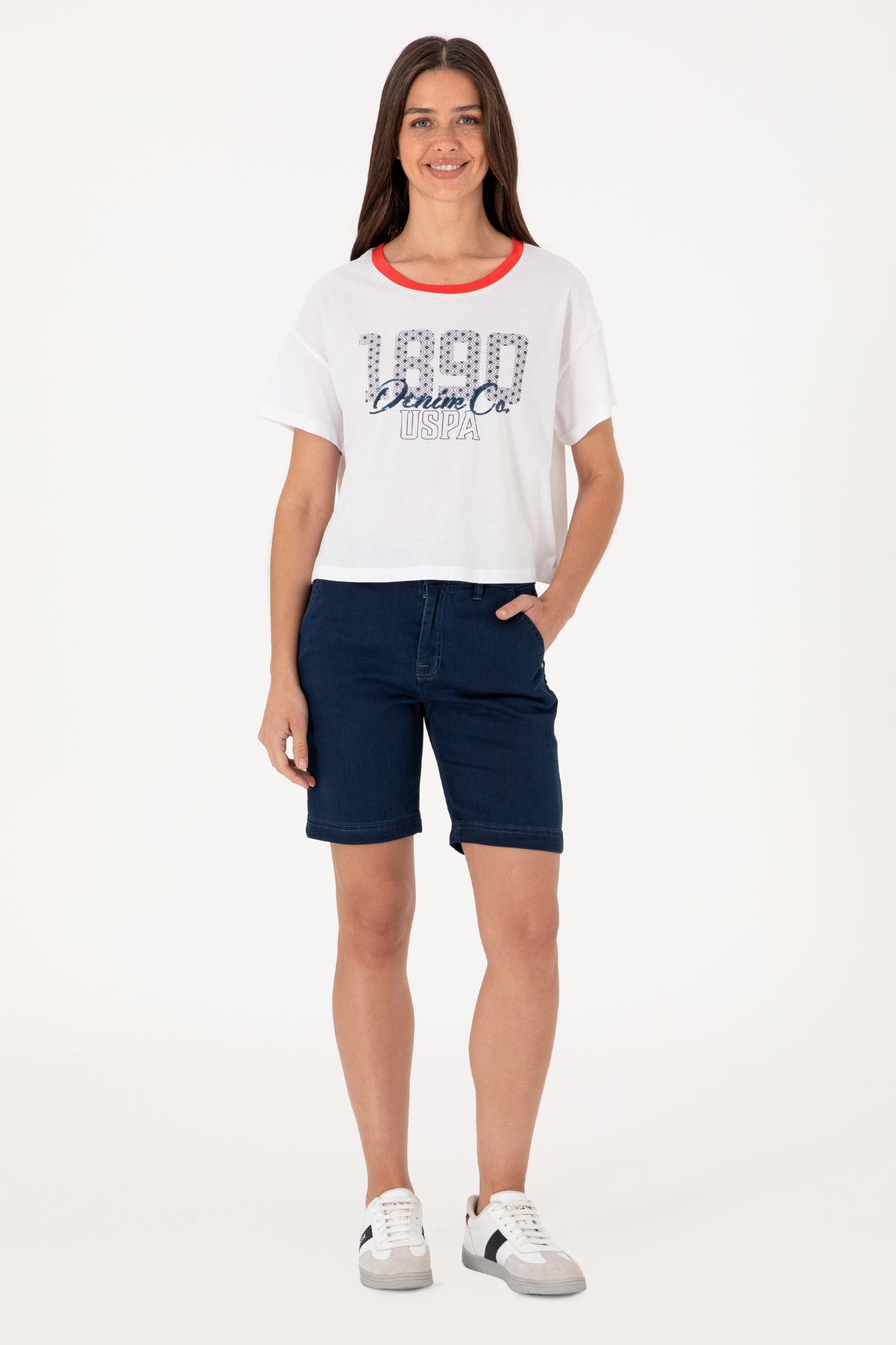 U.S. Polo Assn. Kadın Mavi Jean Şort 50305600-DN0022