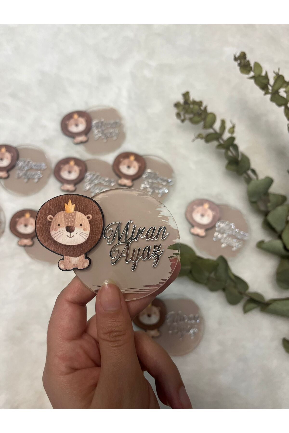 TWİN COLLECTION Aslan Figür Bebek Yeni Doğan - Doğum Günü - Mevlüt Magnet Hediyelik (25'Li)