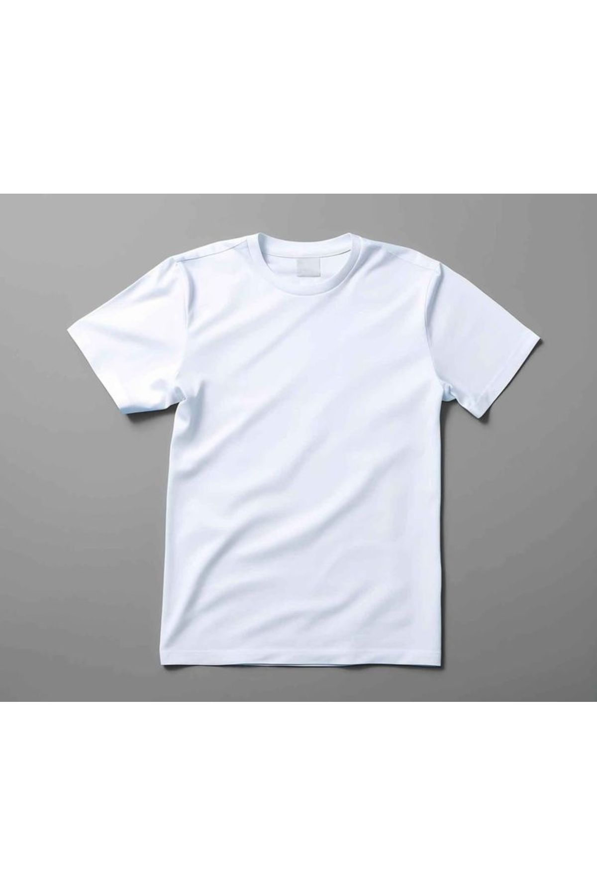 FİTGO Bisiklet Yaka Beyaz T-Shirt