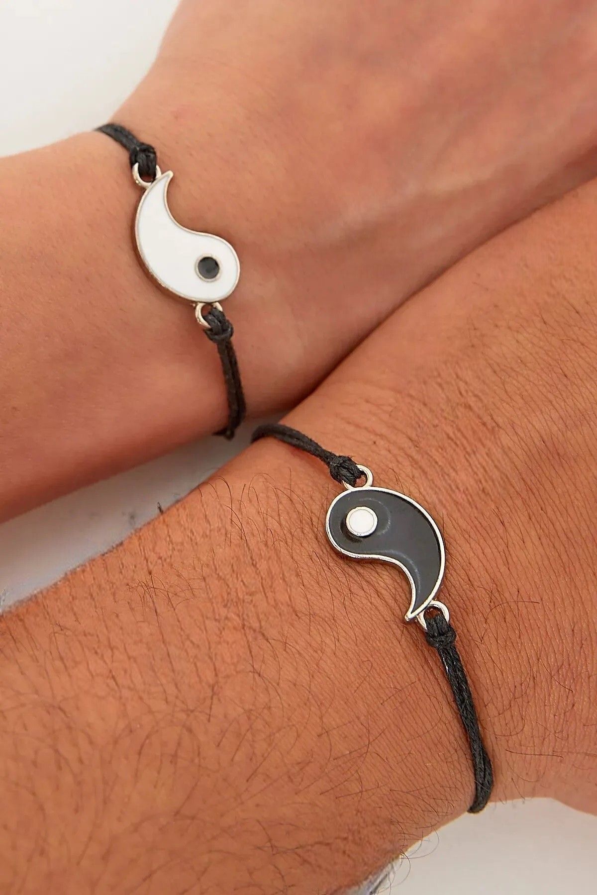 TWOGAN Yin Yang Hediyelik Çift Bileklik, Denge, Uyum Sevgili, Arkadaş Bilekliği 2 Adet, BFF