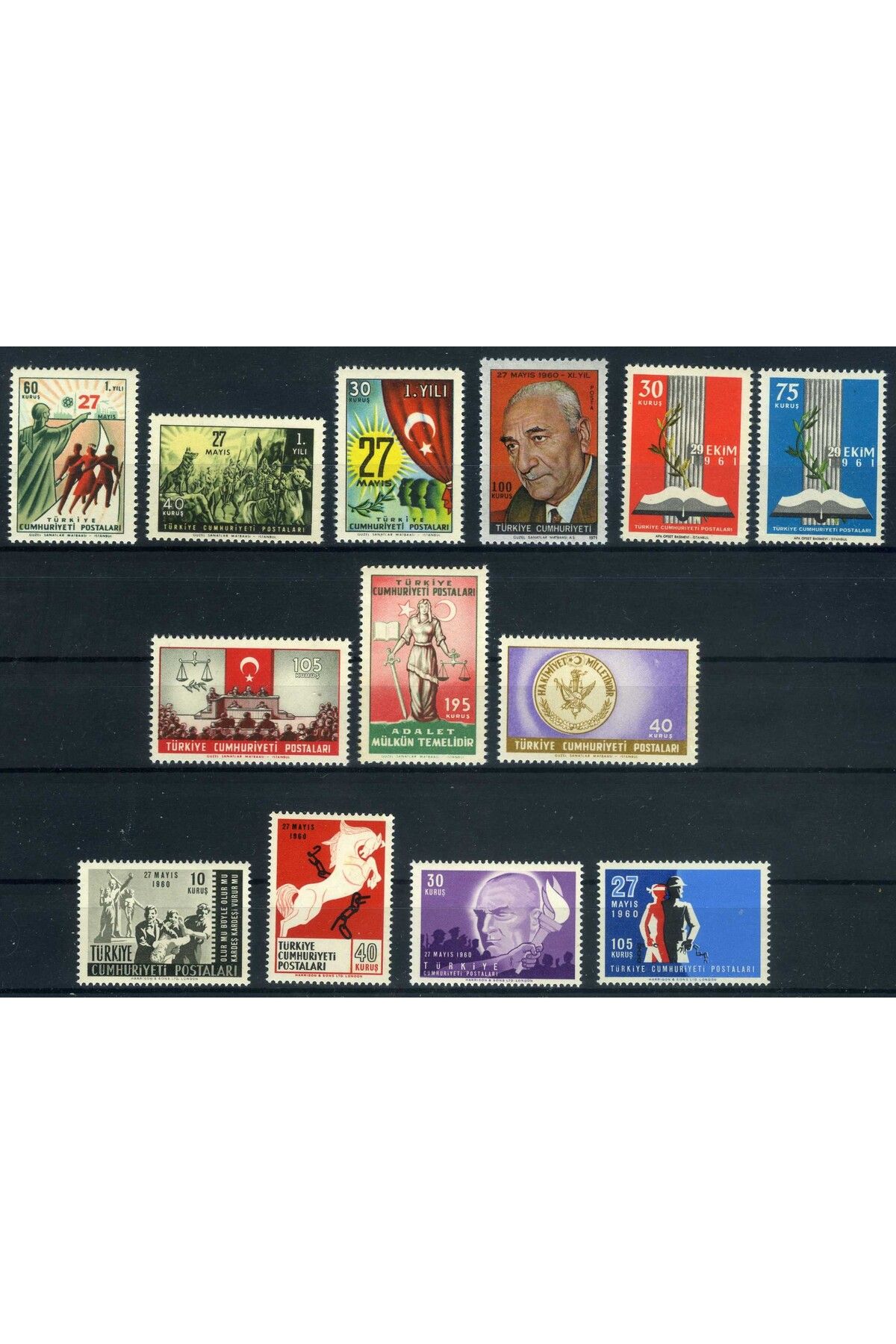 Jupiter Stamps Koleksiyon Pulları,27 Mayıs 1960 Askeri Müdahalesi Anı Pulları,Konsept Hediyelik,ASB-2751960
