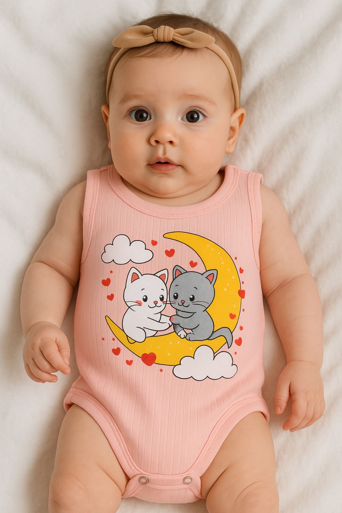 agugu Unisex Pembe Body Çıtçıtlı Bisiklet Yaka Atlet Kol