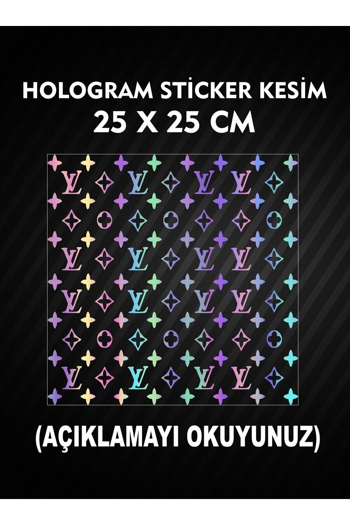 LV Sticker Hologram / 25X25 CM LV Sticker / Hologram Sticker / Araç Sticker / Motor Sticker