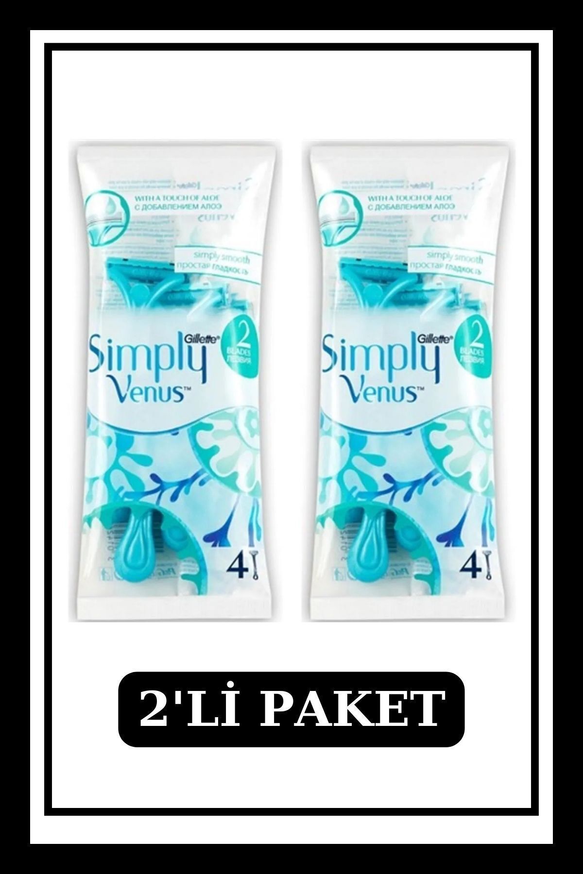 Permatik Simply Venüs 2 Kullan At Tıraş Bıçağı 4'lü X2 Paket