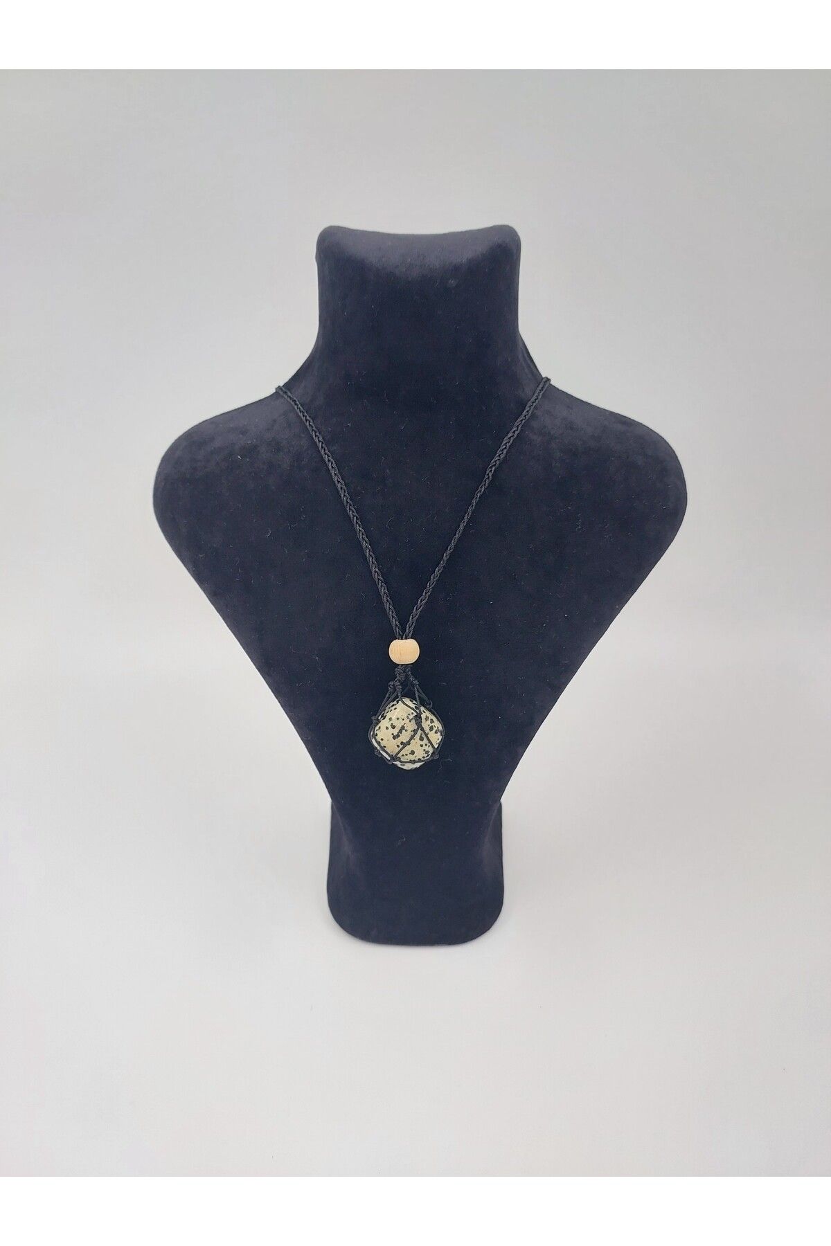 R G Handmade Design Benekli Jasper Doğal Taşlı Kapamalı Kolye – El Yapımı