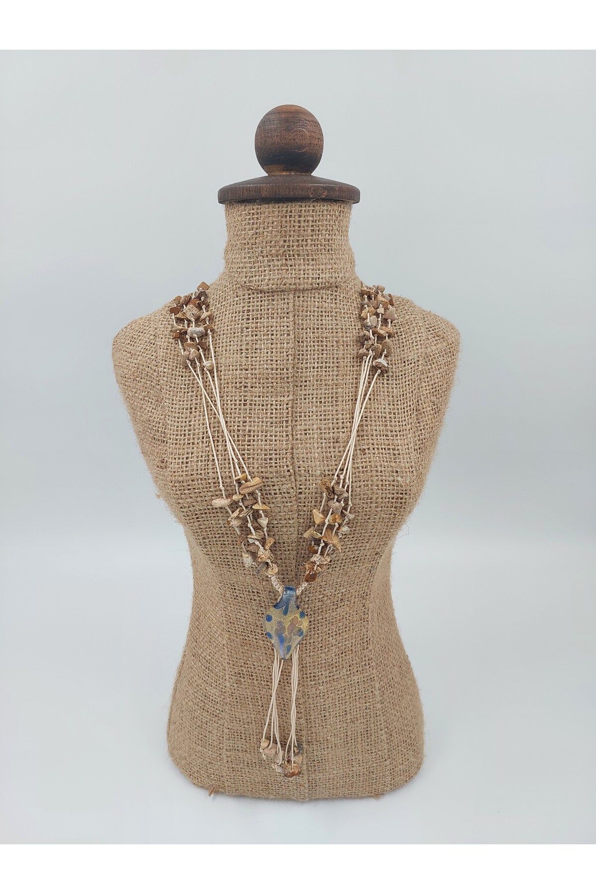 R G Handmade Design Ağaç Jasper Doğaltaş Kolye – El Yapımı, Özgün Tasarım, Enerji Dengeleyici