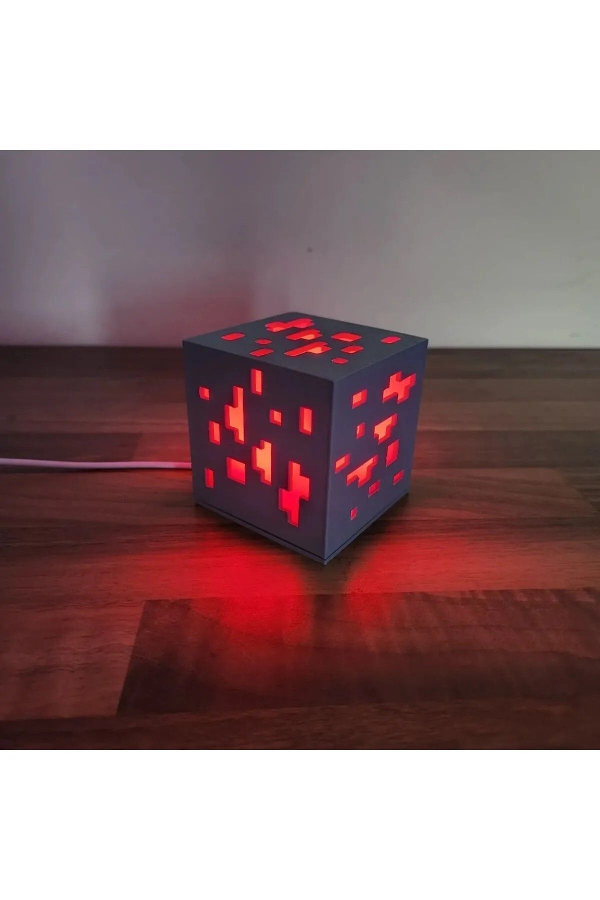 CosmosCraft Küp şekilli, renk değiştiren gece lamba,7 cm, plastik,siyah