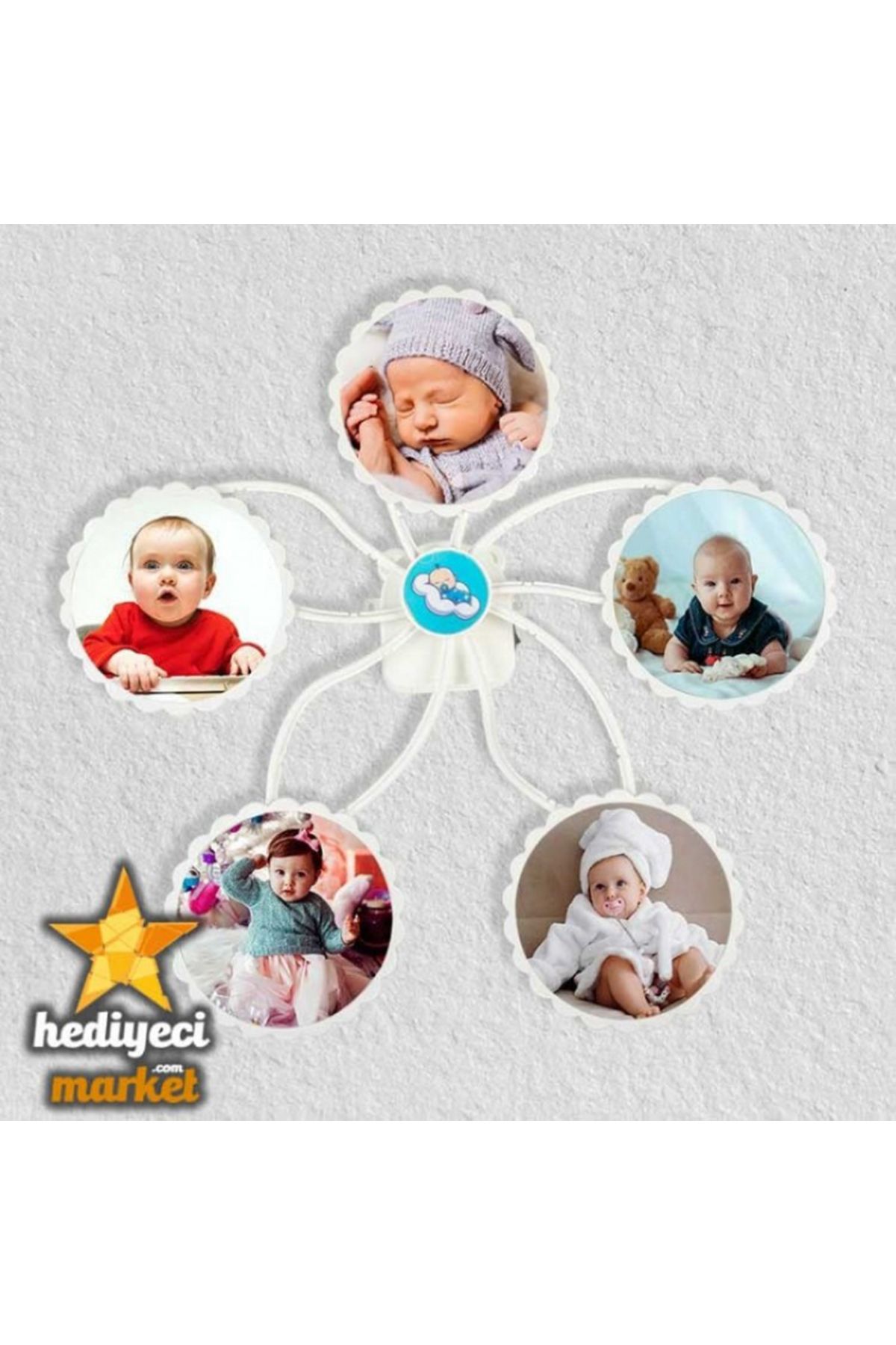 Hediyeci Market Hareketli Değirmen Yuvarlak Fotoğraf Çerçevesi - Anılarınızı Canlandırın!