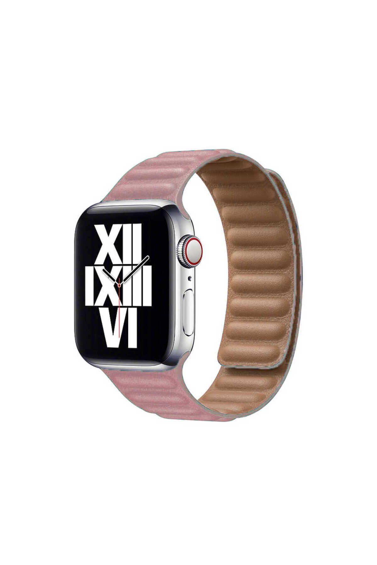 The Bear Case Watch 40mm Uyumlu KRD-34 Deri TBC Kordon-Pembe