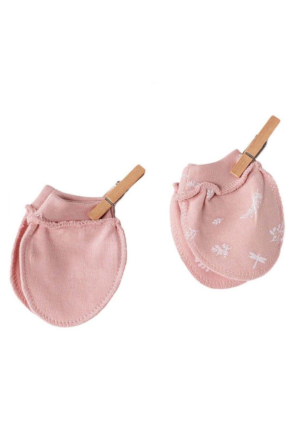 jupiter global bazaar Andywawa AC23070 Floral 100% Organic Cotton Prematüre Eldiven Pink