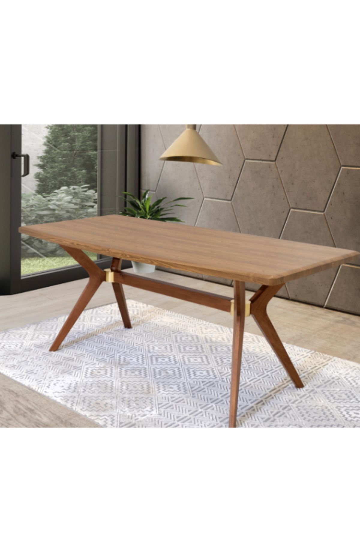 ERMİŞ AHŞAP DOĞAL AHŞAP CEVİZ MASA 175X90