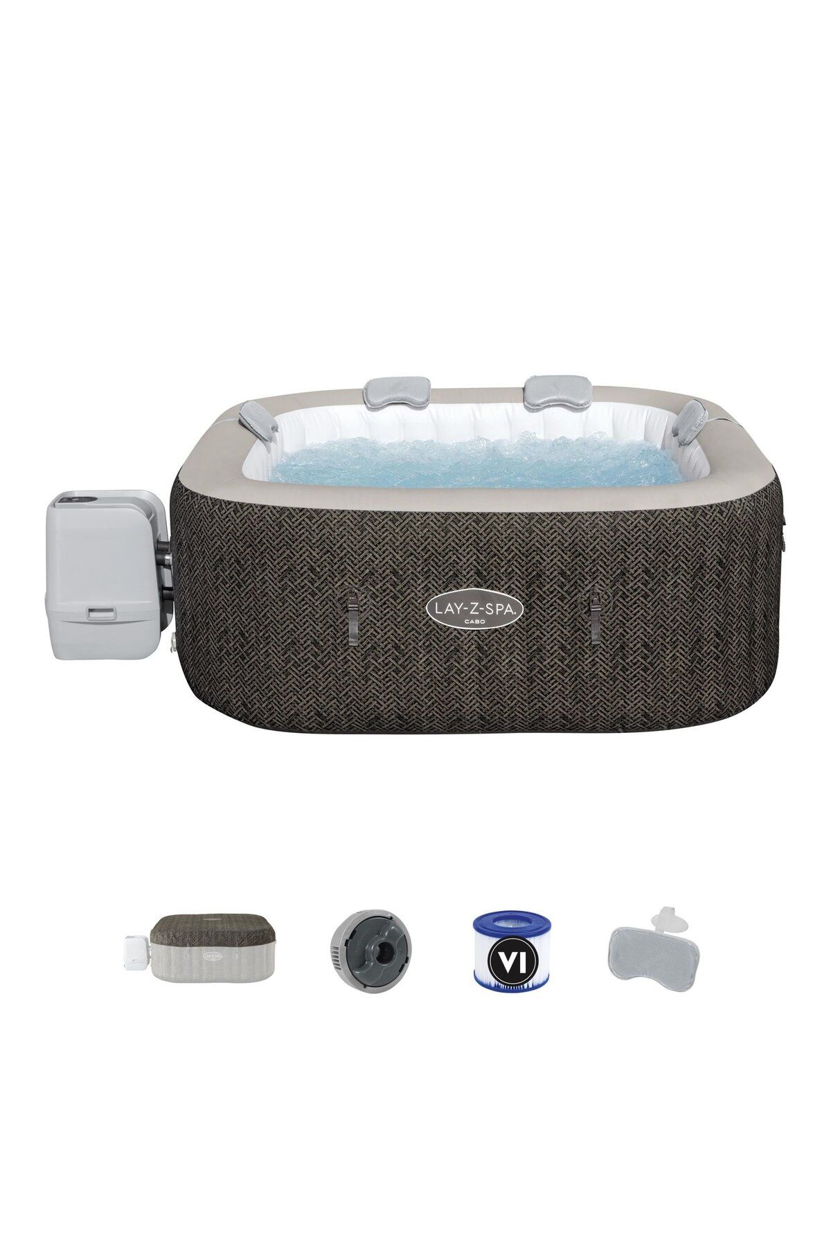 BESTWAY Lay-Z-Spa® Cabo Smart HydroJet™ 6001R Enerji Tasarruflu Şişme Spa Havuzu, Mobil Uygulama Kontrollü,
