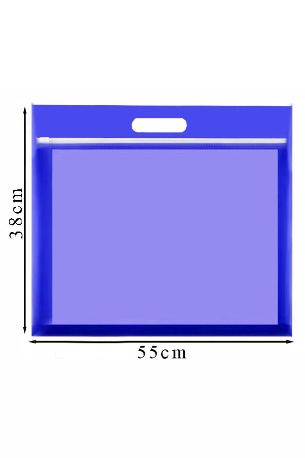 Abka Mavi Plastik Fermuarlı Proje Dosyası 35x50 cm 1 Adet Tutmaçlı 38x55 cm Resim ve Proje Ödev Dosyası E