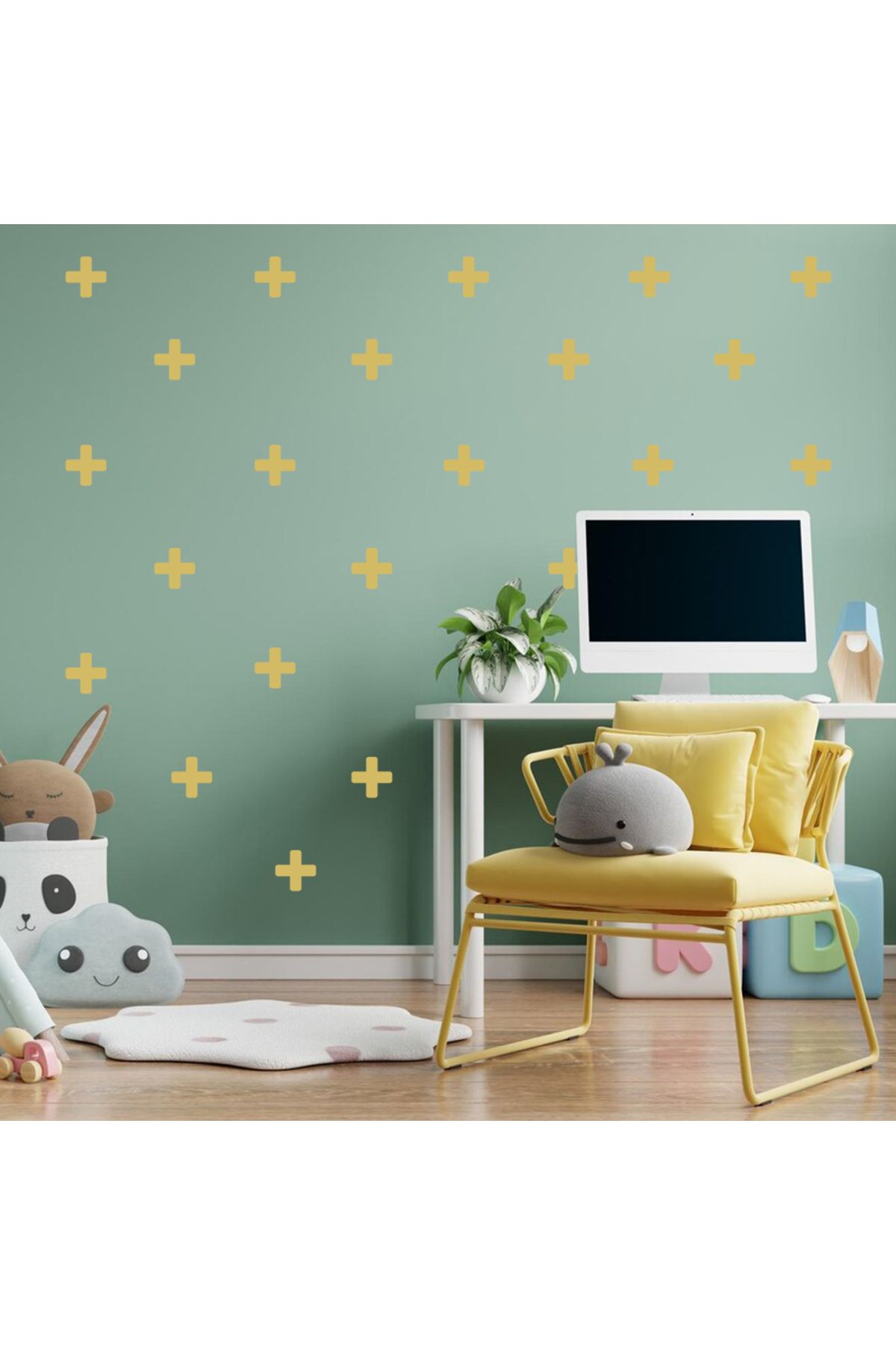 BugyBagy 5cm Ebadında Artı Şeklinde Duvar Sticker Seti - 125 Adet