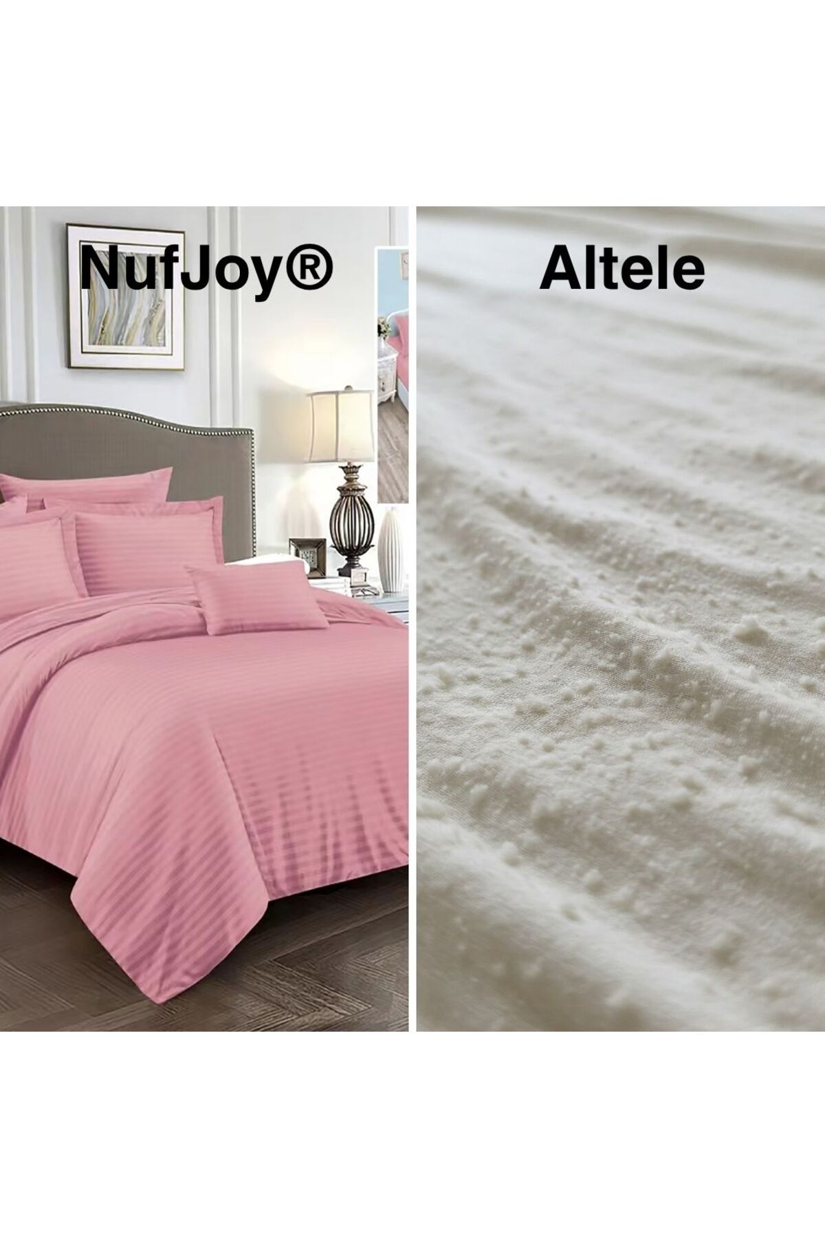 NufJoy-Double bed linen DAMASK 6 pieces, Fitted sheet for mattress 160x200 cm or 180x200 cm 4