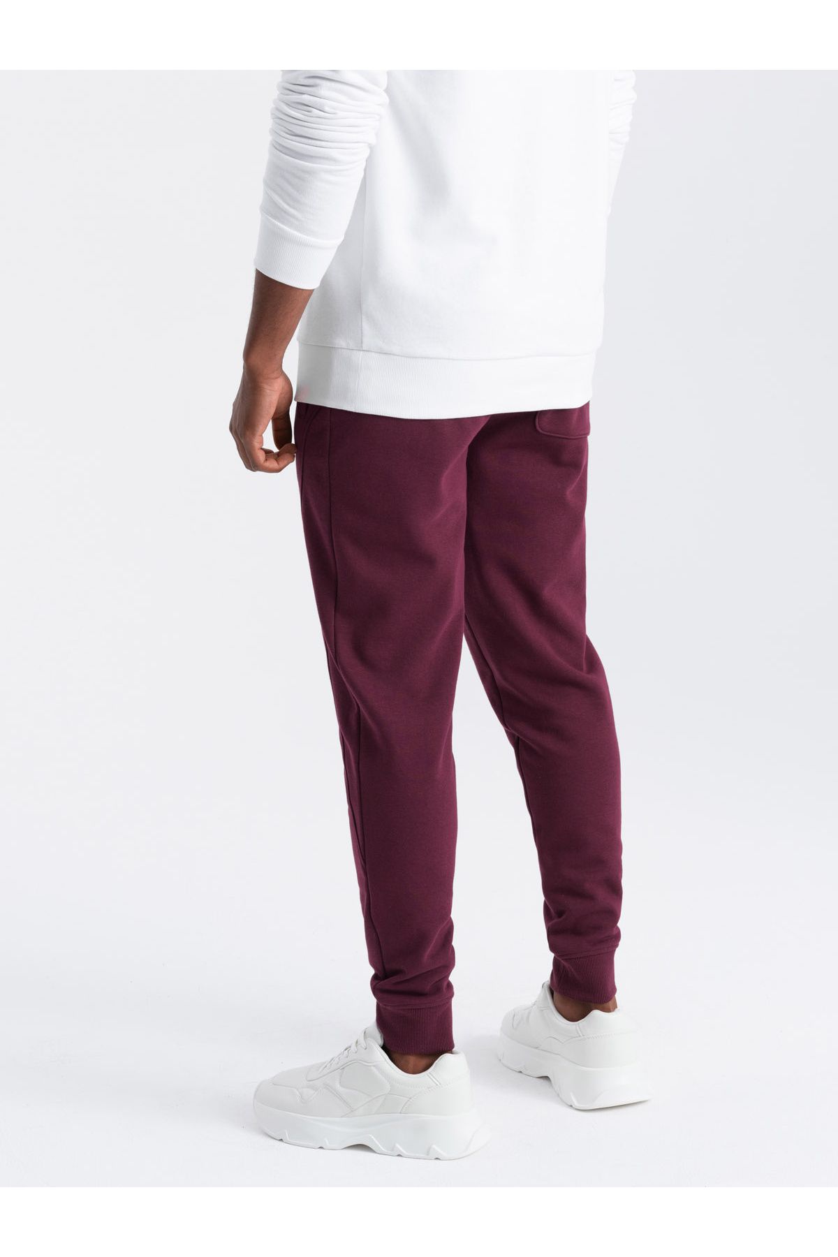 OMBRE-Herren BASIC Baumwoll-Jogginghose - Kastanienbraun V3 OM-PABS-0174 M 6