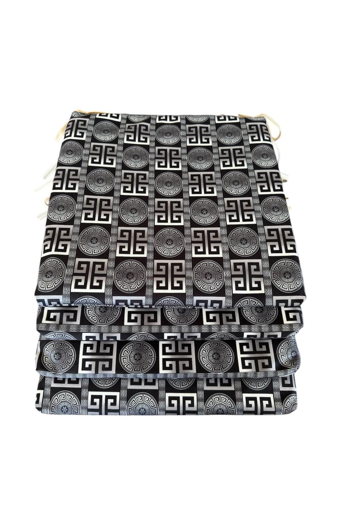 Bykutlay Home Collection 4 ADET SÜNGERLİ SANDALYE MİNDERİ
