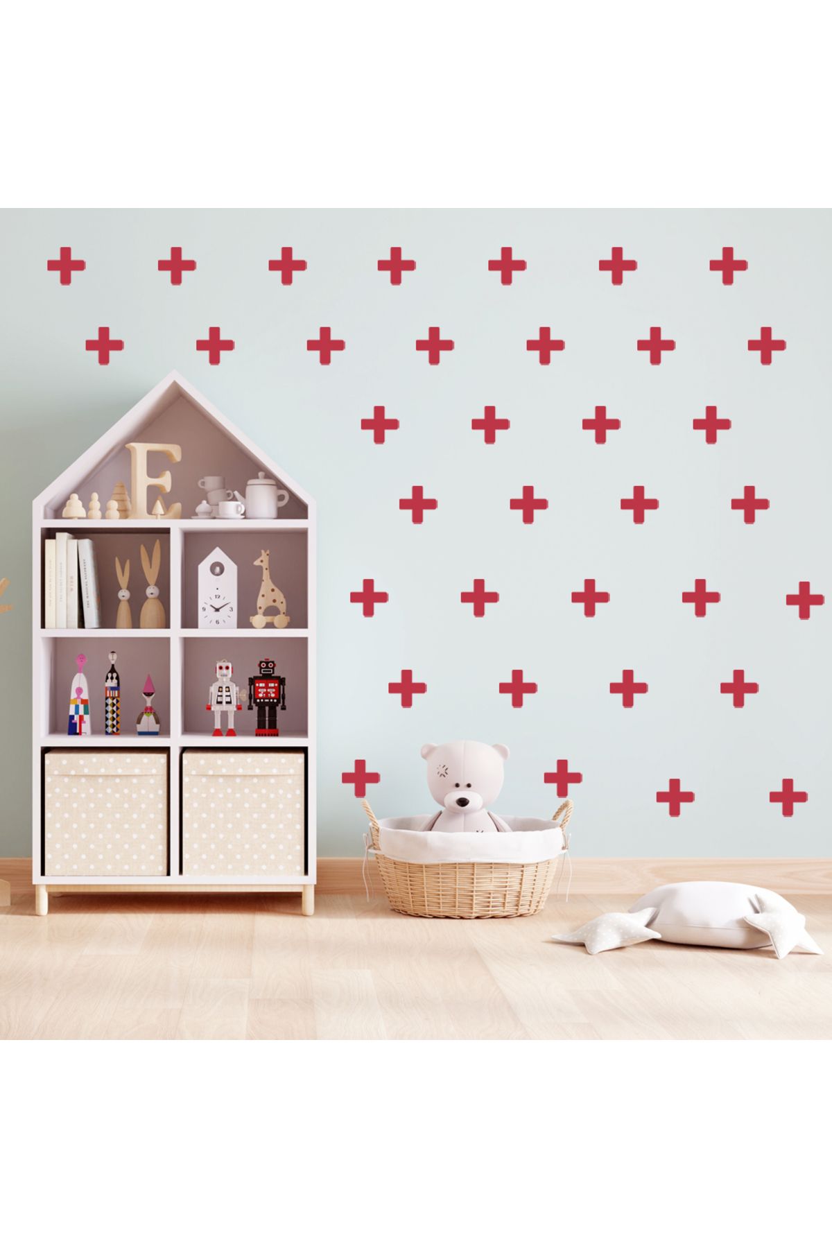 BugyBagy 5cm Ebadında Artı Şeklinde Duvar Sticker Seti - 125 Adet