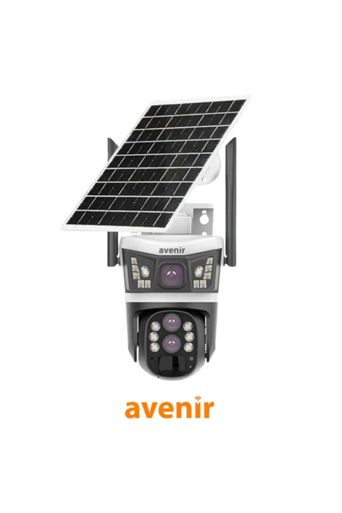 AVENİR Av-S432 4mp 10x Optik Zoom 2 Kameralı Solar Ptz 4g Sim Kartlı Sesli Alarmlı Kamera