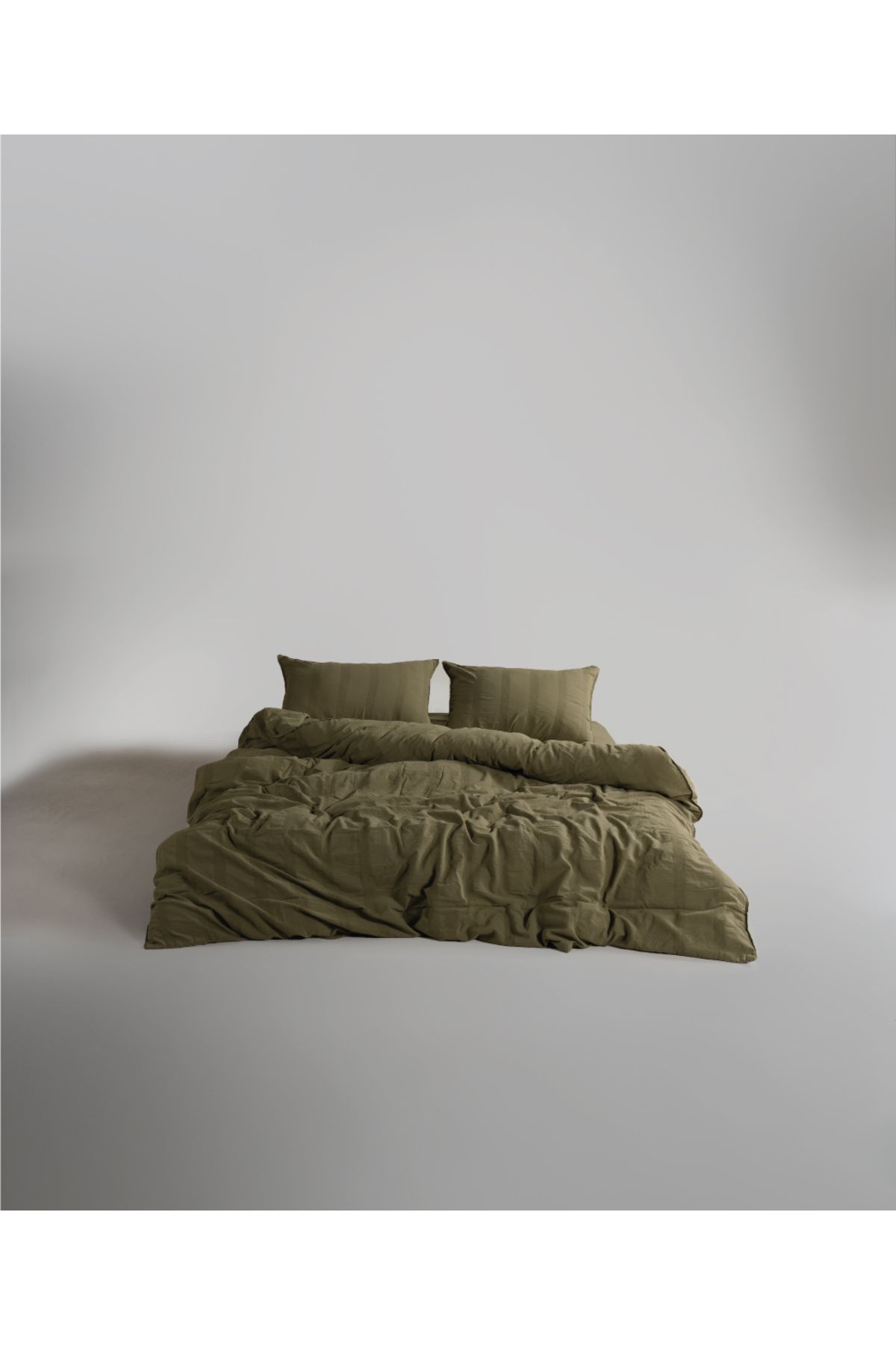 LİMASSO Stonewash 100% Yıkanmış Pamuk Nevresim Takımı Cassandra - Olive