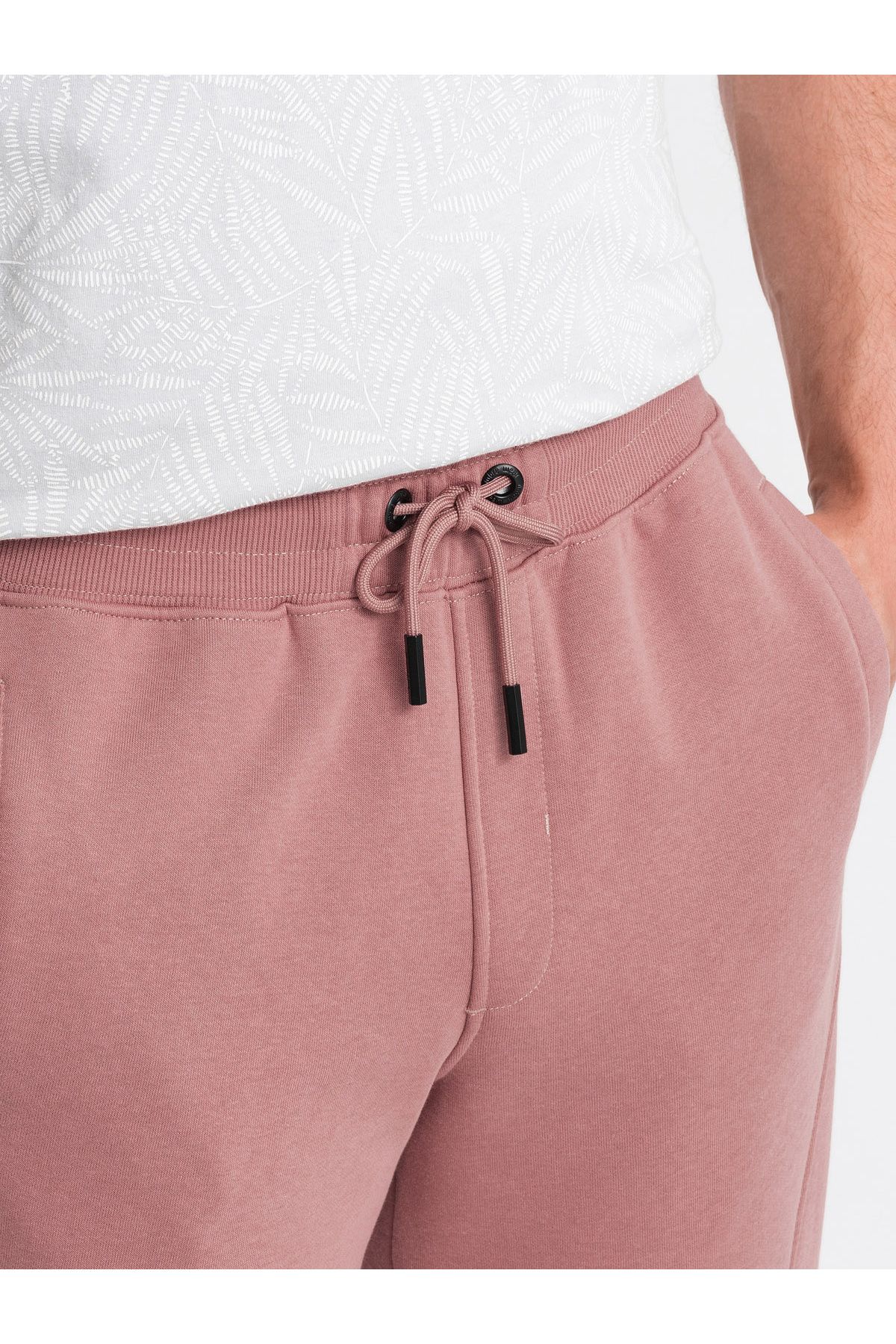 OMBRE-Herren BASIC Baumwoll-Jogginghose - Dunkelrosa V4 OM-PABS-0174 L 3