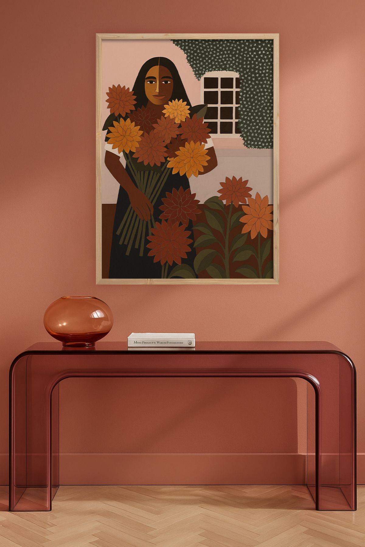 HOMEPACK Tekli Ahşap Çerçeveli Tablo Tek Parça Poster Tablo TK/KARINA11
