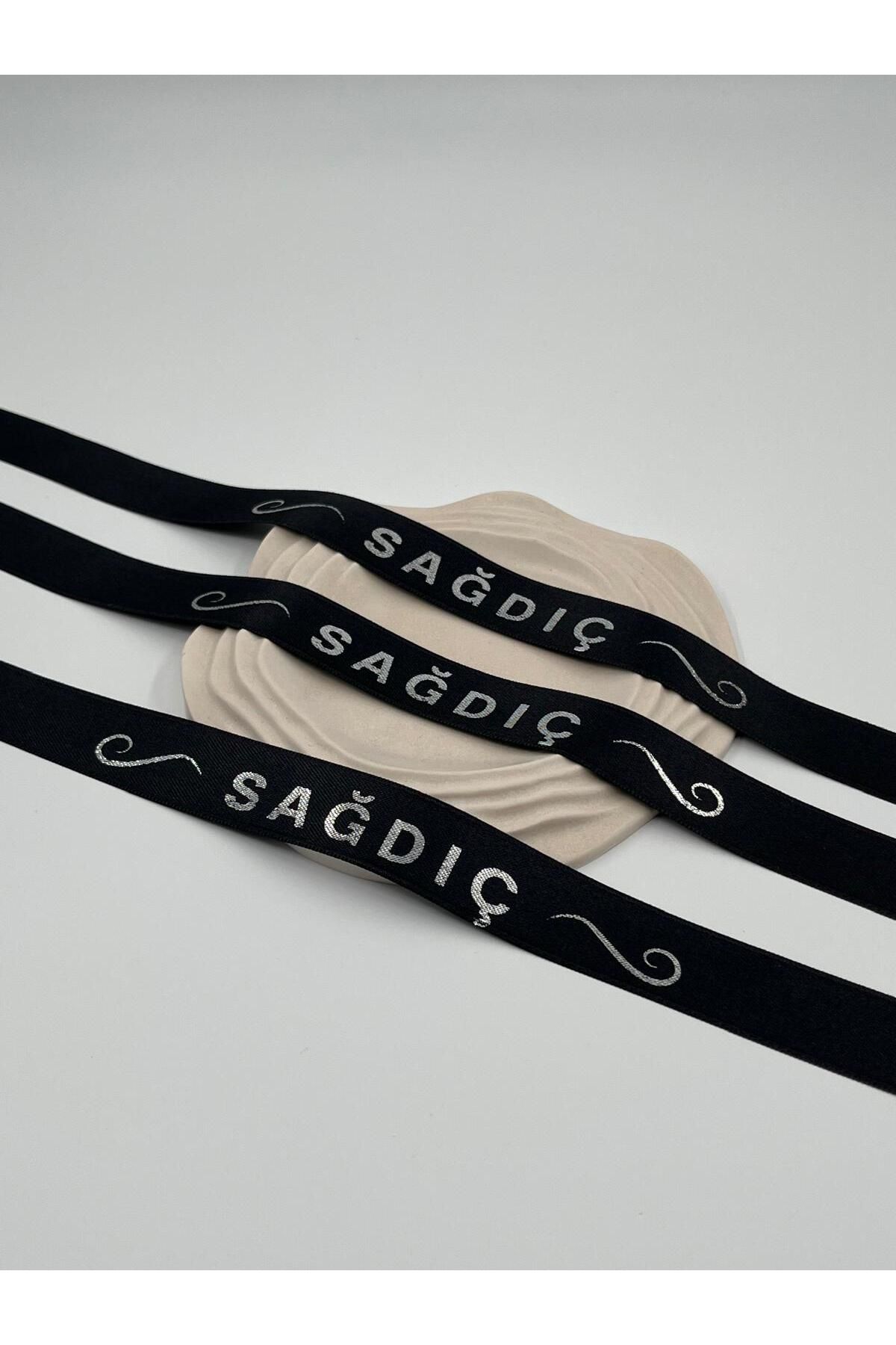 EvremStore Siyah Üzeri Gümüş Sağdıç Kurdelesi 3 Adet
