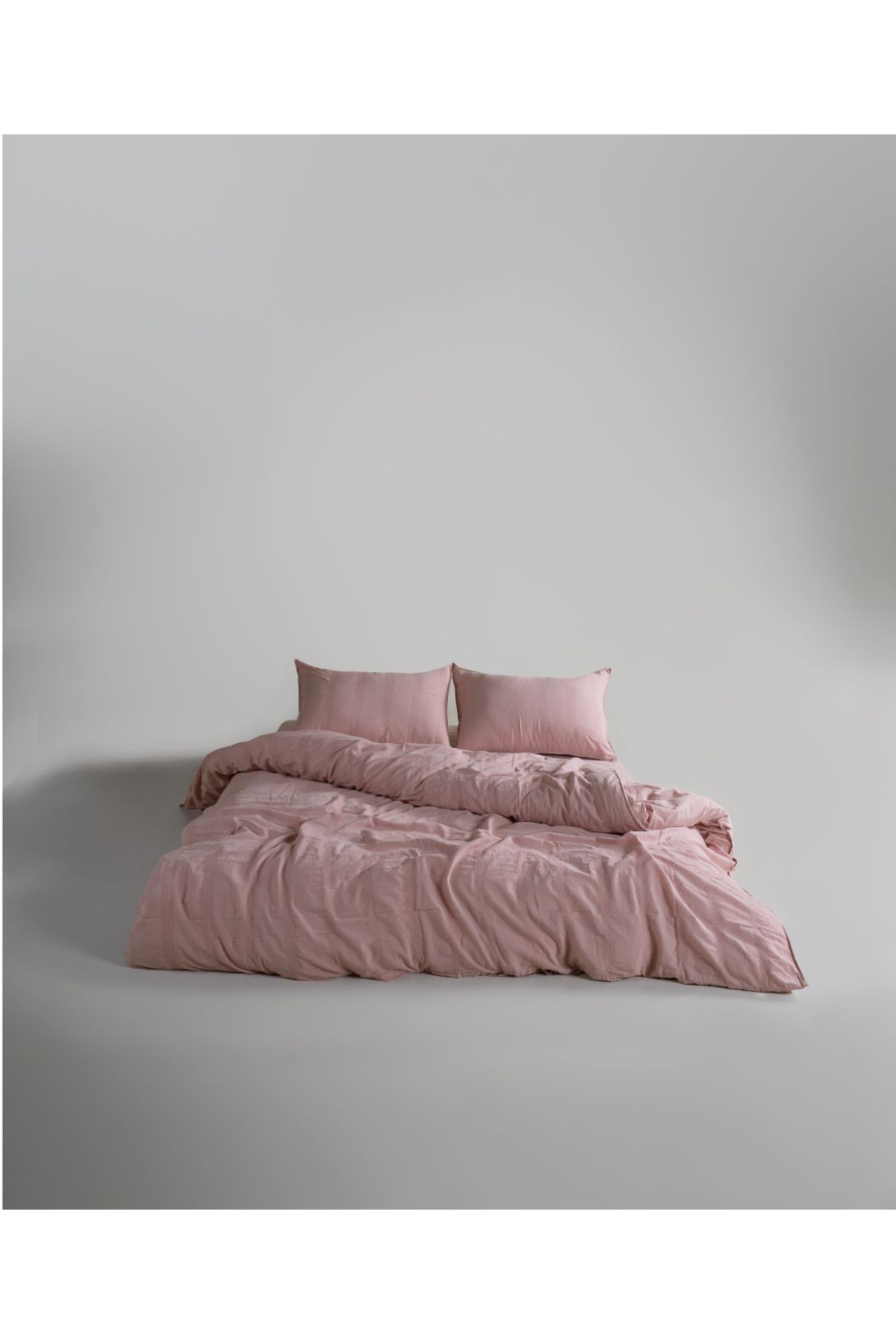 LİMASSO Stonewash 100% Yıkanmış Pamuk Nevresim Takımı Cassandra - Pale Mauve