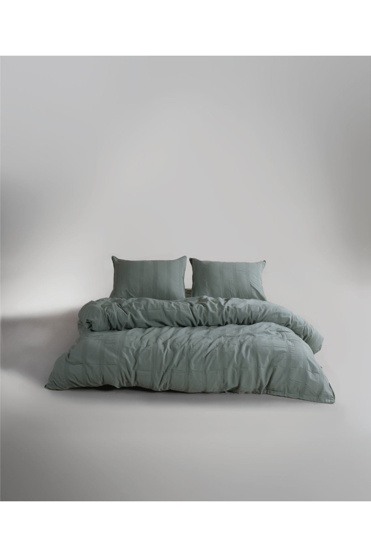 LİMASSO Stonewash 100% Yıkanmış Pamuk Nevresim Takımı Cassandra - Natural Green