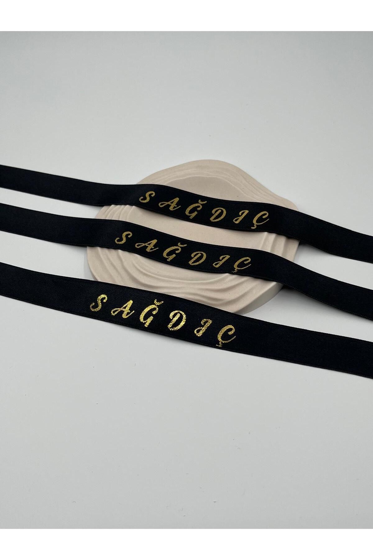 EvremStore Siyah Üzeri Gold Sağdıç Kurdelesi 3 Adet