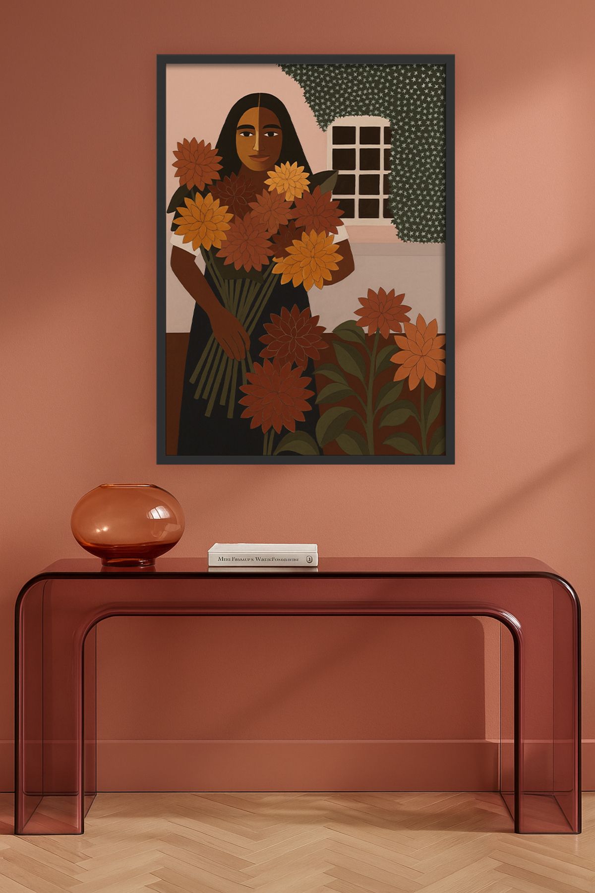 HOMEPACK Tekli Ahşap Çerçeveli Tablo Tek Parça Poster Tablo TK/KARINA11